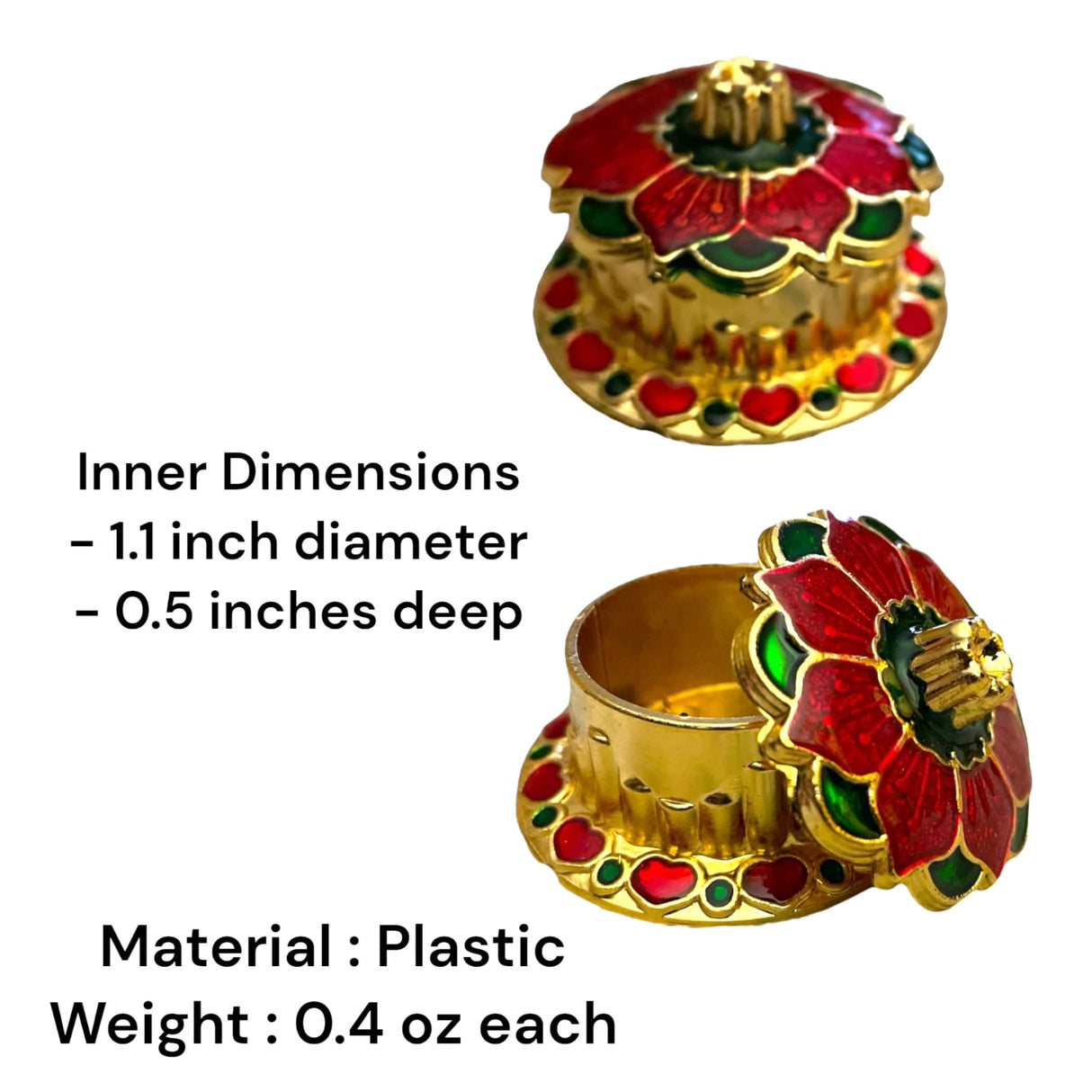 Haldi Kumkum Holder Traditional Roli Chawal/rice Holder Pooja Return Gift Indian Housewarming Hindu Wedding Favor Pujan Temple Decor Item Diwali Gifts - LoveNspire