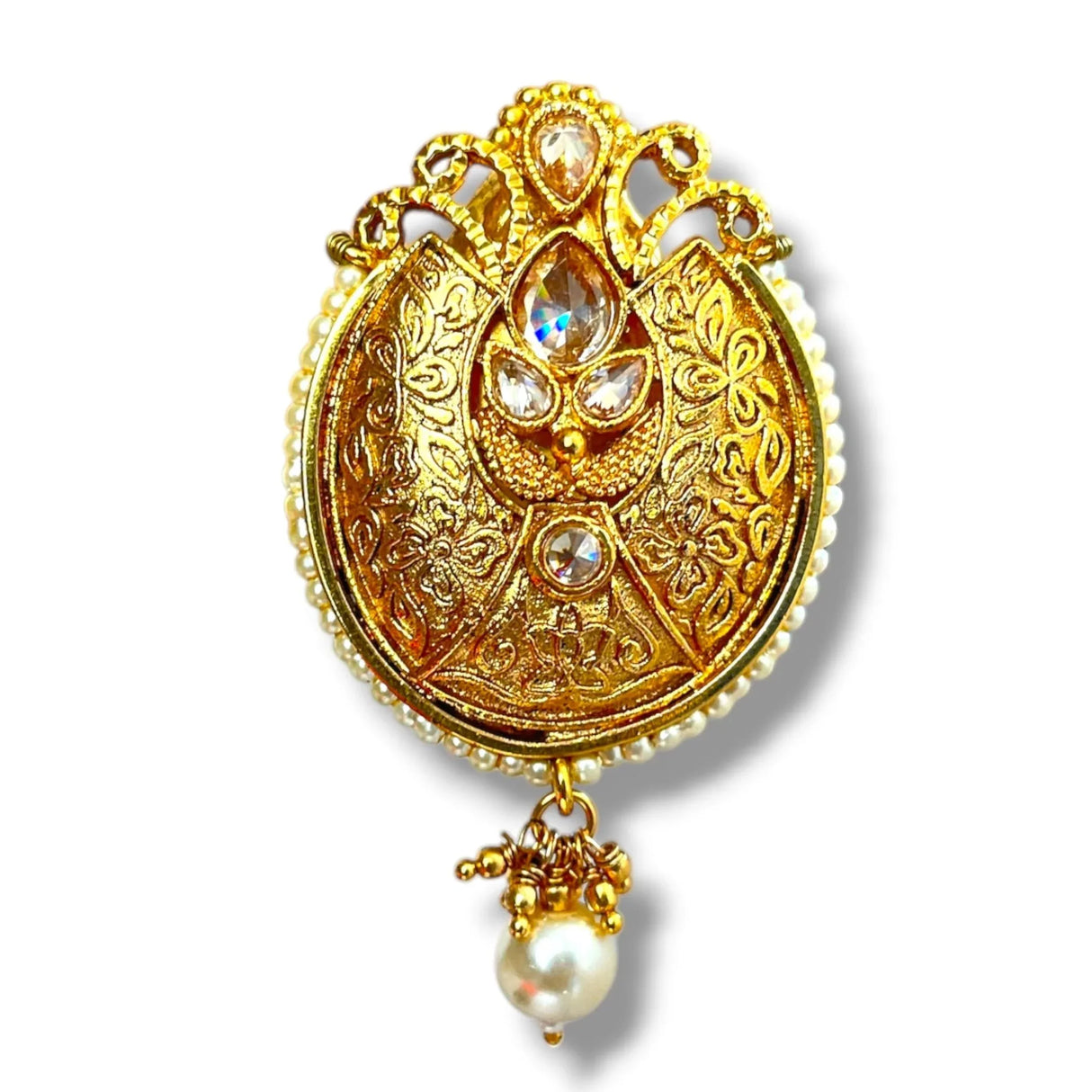 Golden Sari Brooch Indian Saree Lehenga Safety Pin Gold Tone Jewelry Designer Bollywood Safety Pin Indian Wedding Bridal Jewelry Gift for Her Mother’s Day Gift - LoveNspire