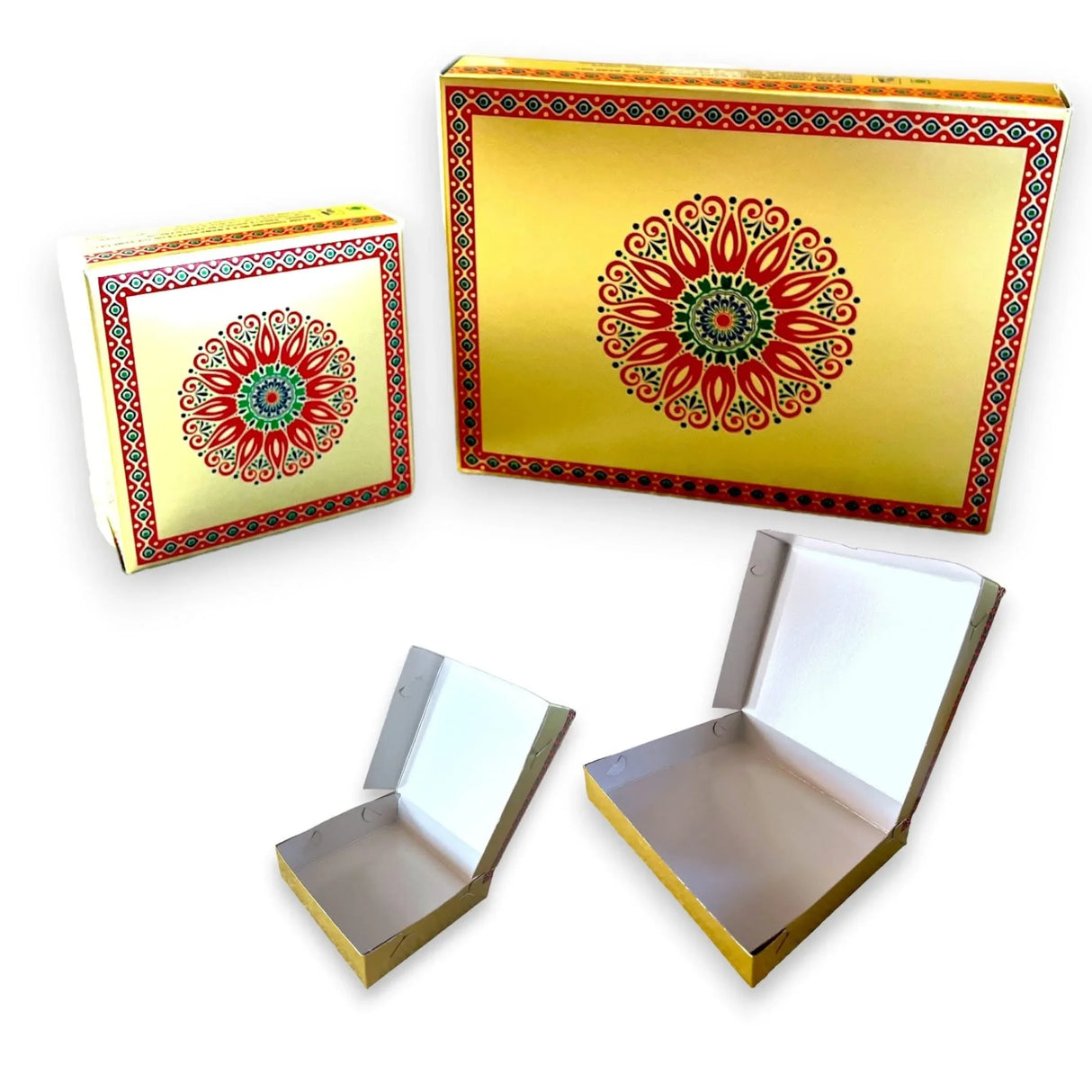 Sweet Boxes for Indian Sweets Mandala Design Empty Mithai Box for Ladoo Cookies Goodies Candy Handmade Bulk Gift Boxes for Wedding Pooja Housewarming Return Gifts - LoveNspire
