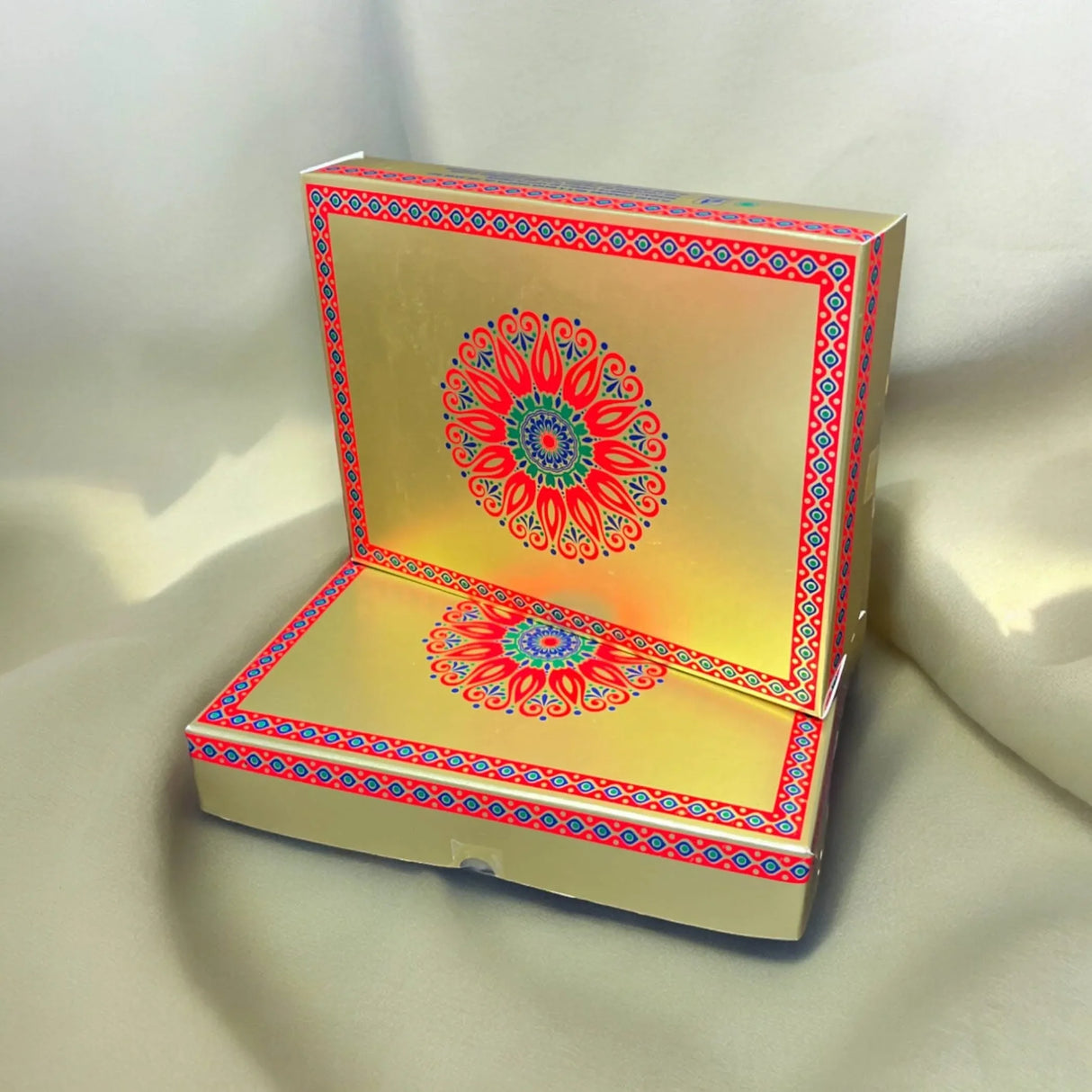 Sweet Boxes for Indian Sweets Mandala Design Empty Mithai Box for Ladoo Cookies Goodies Candy Handmade Bulk Gift Boxes for Wedding Pooja Housewarming Return Gifts - LoveNspire