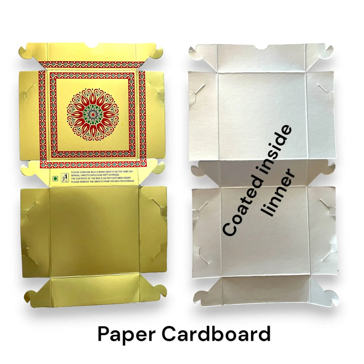 Sweet Boxes for Indian Sweets Mandala Design Empty Mithai Box for Ladoo Cookies Goodies Candy Handmade Bulk Gift Boxes for Wedding Pooja Housewarming Return Gifts - LoveNspire