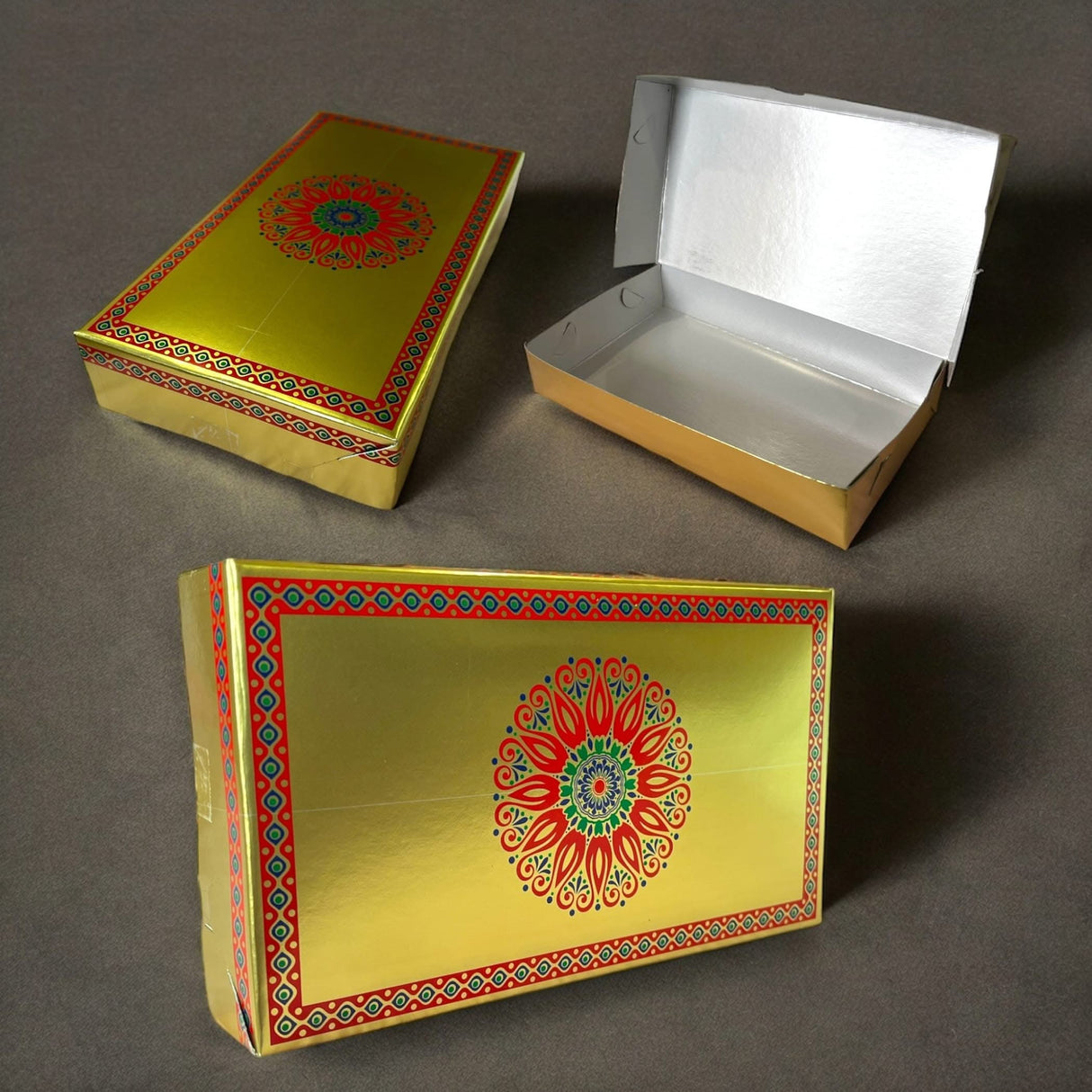 LOVENSPIRE Sweet Boxes for Indian Sweets Mandala Design Empty Mithai Box for Ladoo Cookies Goodies Candy Handmade Bulk Gift Boxes for Wedding Pooja Housewarming Return Gifts - LoveNspire