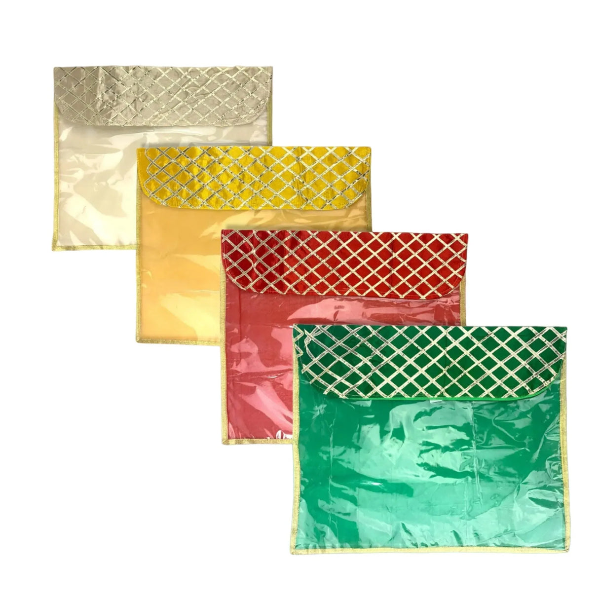 5 Assorted Gotta Patti Saree Bags Lehnga Cover Clothes Organizer Sari Storage Bag for Wardrobe and Gifting Storage Indian Wedding Favor Cloth Case Birthday - LoveNspire