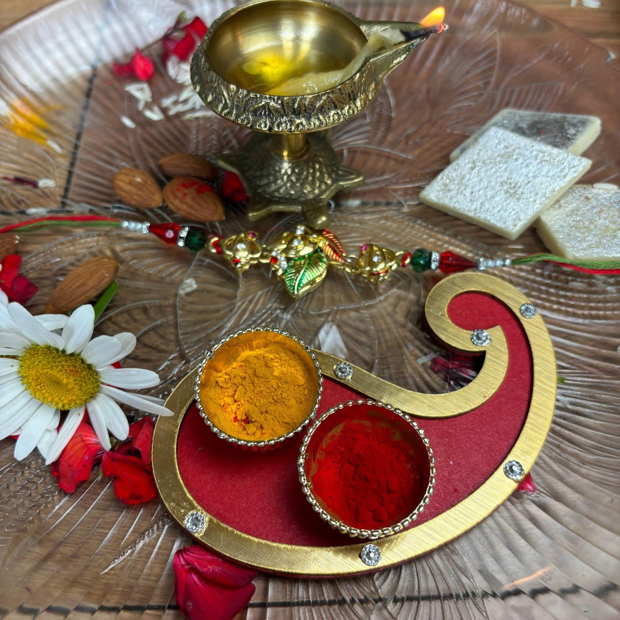 Haldi Kumkum Holder, Pooja Puja Favor, Thamboolam, Pooja Favor, Diwali Gift, Diwali Favor, Deewali Decor, Haldikumkum Plate, Pooja Return Gift - LoveNspire