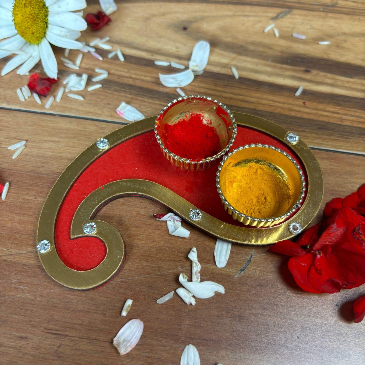 Haldi Kumkum Holder, Pooja Puja Favor, Thamboolam, Pooja Favor, Diwali Gift, Diwali Favor, Deewali Decor, Haldikumkum Plate, Pooja Return Gift - LoveNspire