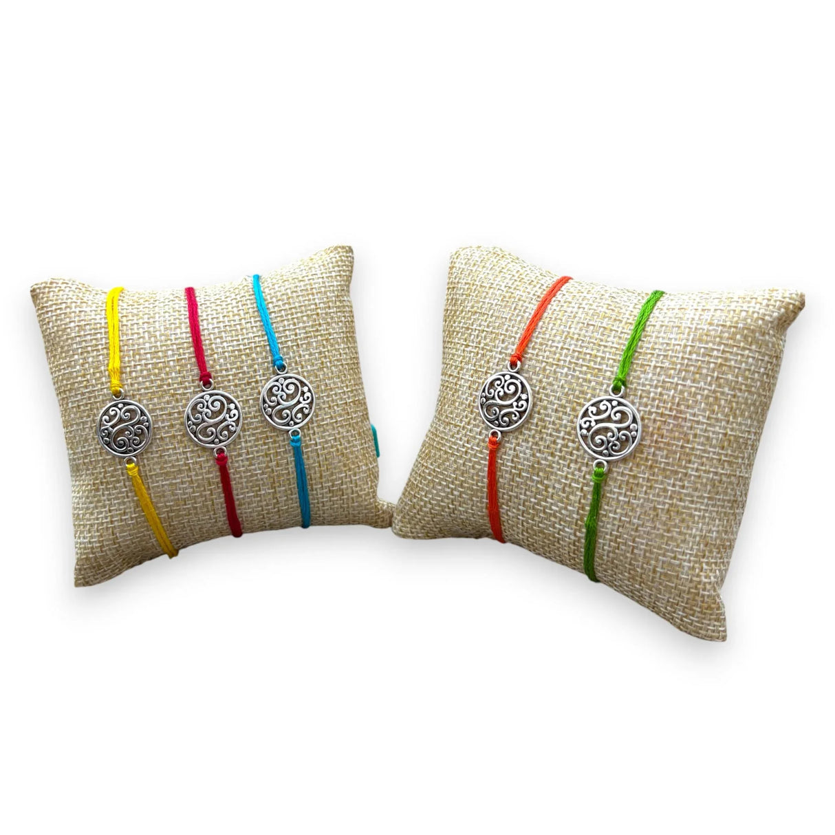 2CT Rakhi for Brother Round Charm Raksha Bandhan Rakhi Greeting Card Rakhi for Bhai Handcrafted Rakhi for Brother Bhaiya Bhabhi Bracelet - LoveNspire