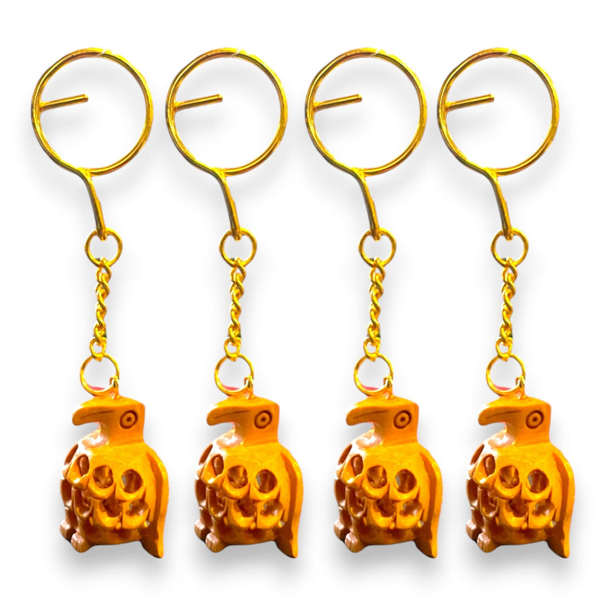 4Pc Wooden Keychain Egle Owl Rabbit Camel Horse Amulet Keyring Door Car Key Chains Key Holder for Thanksgiving - LoveNspire