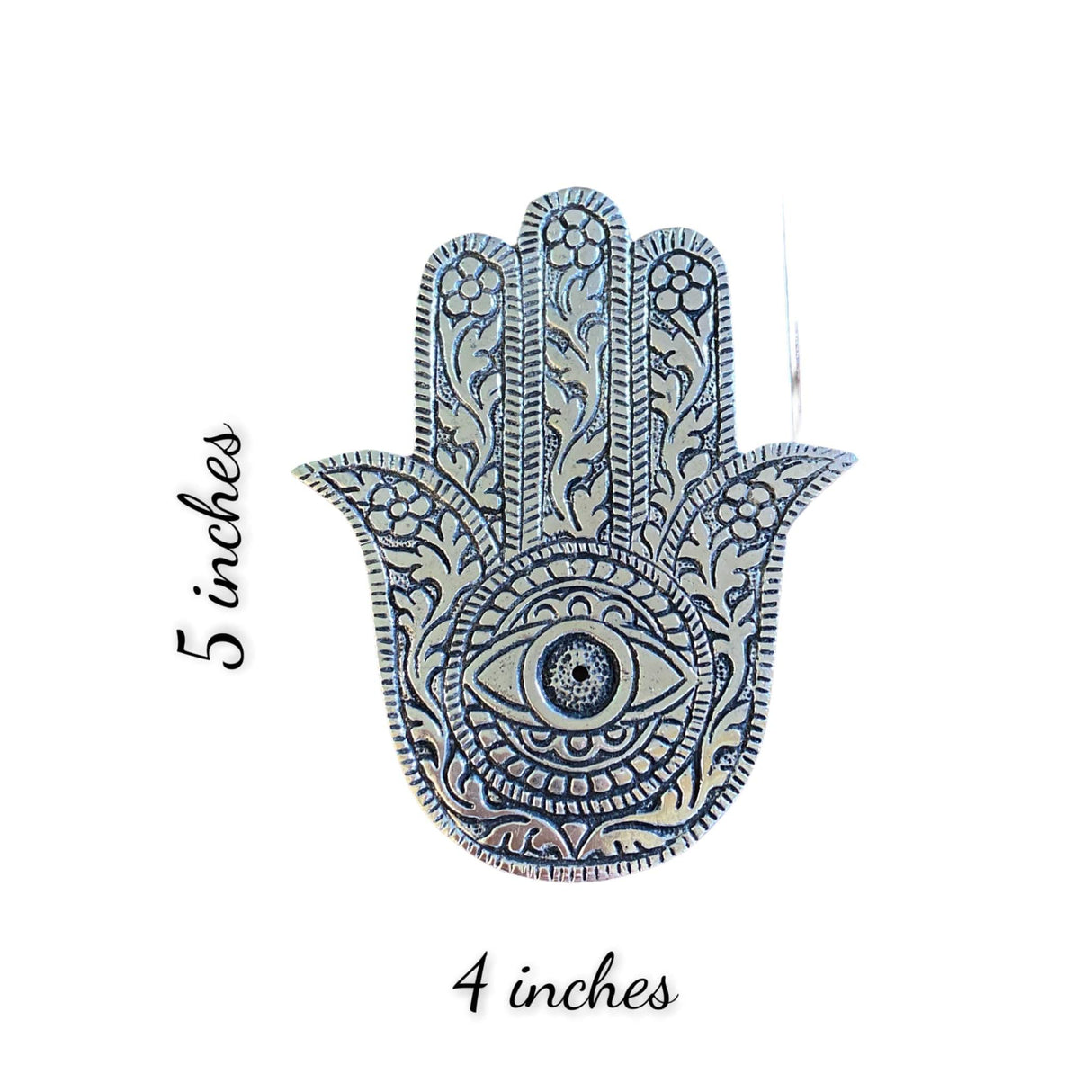 Handshaped Aluminium Silver Incense Stick Holder Agarbatti and Dhoop Ash Catcher Mess Free Incense Burner Tray for Temple Room Decoration Housewarming Gift - LoveNspire