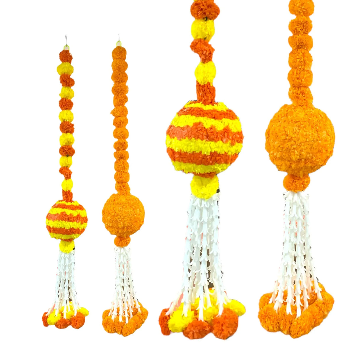 Marigold Garland Hanging Jhoomer Marigold Wall Hanging Indian Wedding Party Diwali Navratri Puja Decorations Day of the Dead Dia De Los Muertos Ofrenda Mexican Fiesta Halloween Decor - LoveNspire