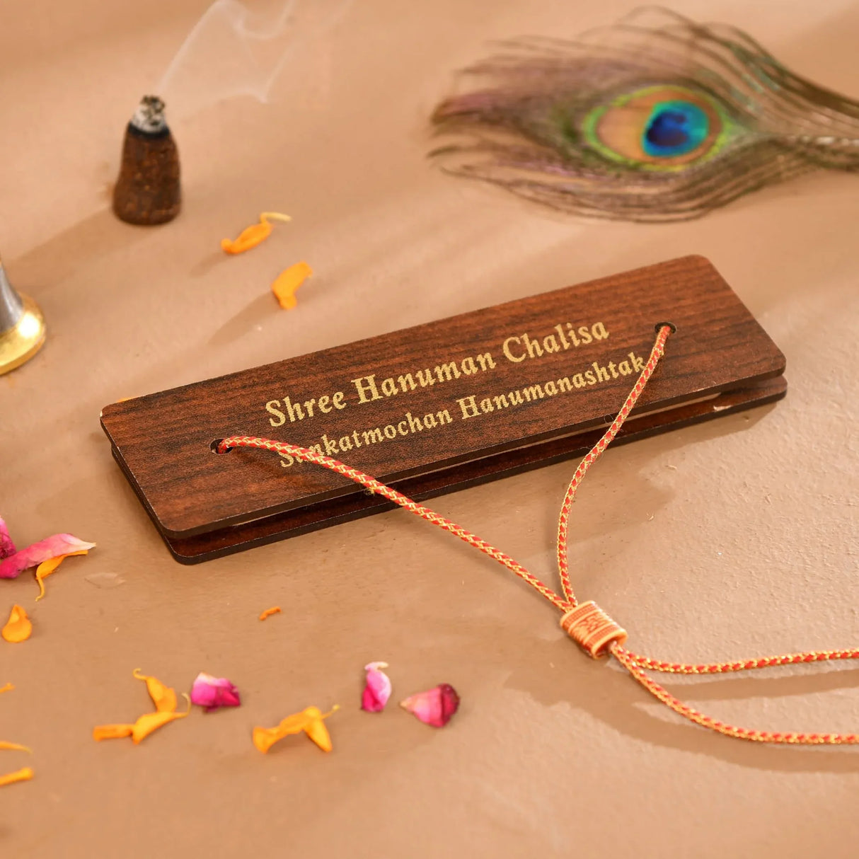 Hanuman Chalisa Pocket Path Book with Wooden Cover | Bajrangbali Puja Granth for Daily Prayer, Travel Use & Gift Purpose – Compact Devotional Book for Hanuman Bhakts (5.5 Inches) - LoveNspire