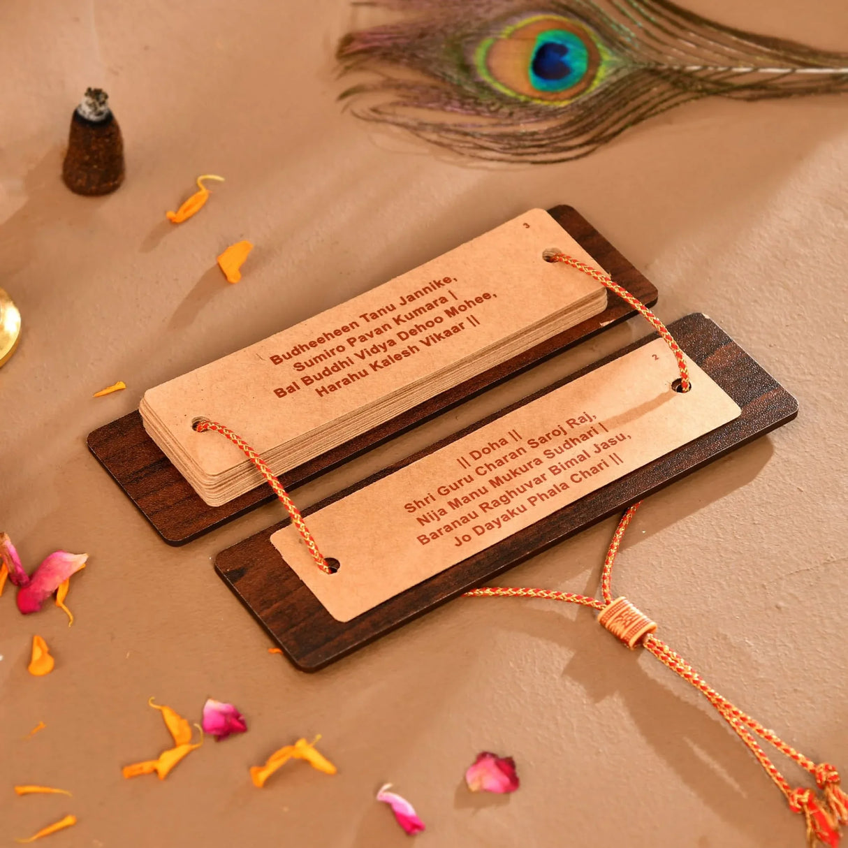 Hanuman Chalisa Pocket Path Book with Wooden Cover | Bajrangbali Puja Granth for Daily Prayer, Travel Use & Gift Purpose – Compact Devotional Book for Hanuman Bhakts (5.5 Inches) - LoveNspire