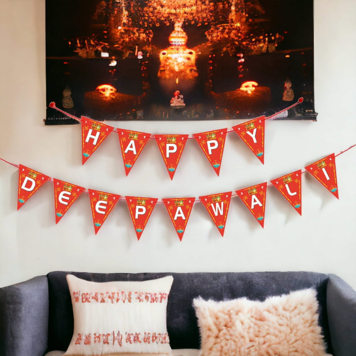 Happy Deepawali Banner, Happy Diwali Banner, Deepawali Decor, Diwali Decorations, Diwali Backdrop, Diwaly Party, Diwali Garland, Diwali Decor - LoveNspire