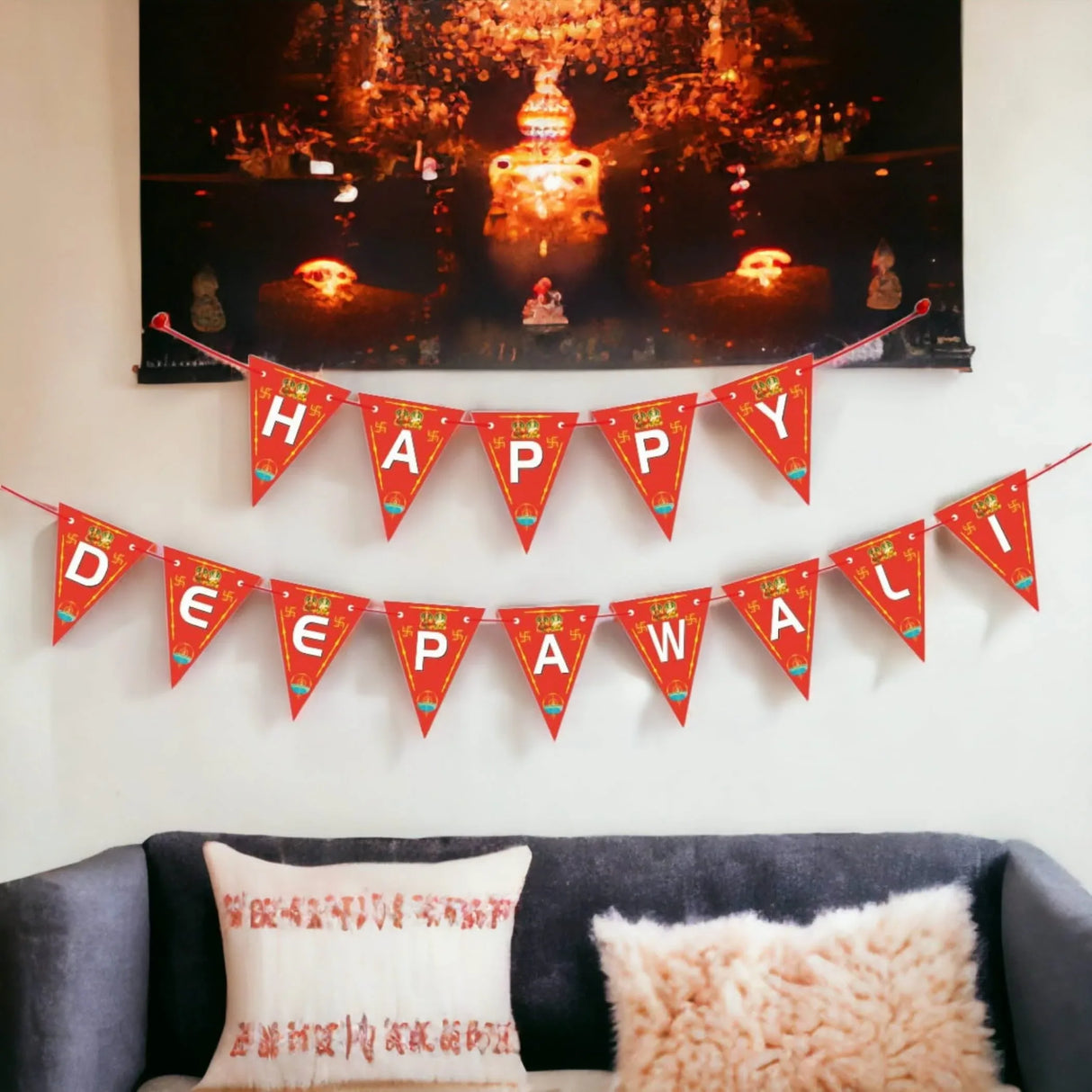 Happy Deepawali Paper Banner, Happy Diwali Banner, Deepawali Decor, Diwali Decorations, Diwali Backdrop, Diwaly Party, Diwali Garland, Diwali Decor - LoveNspire