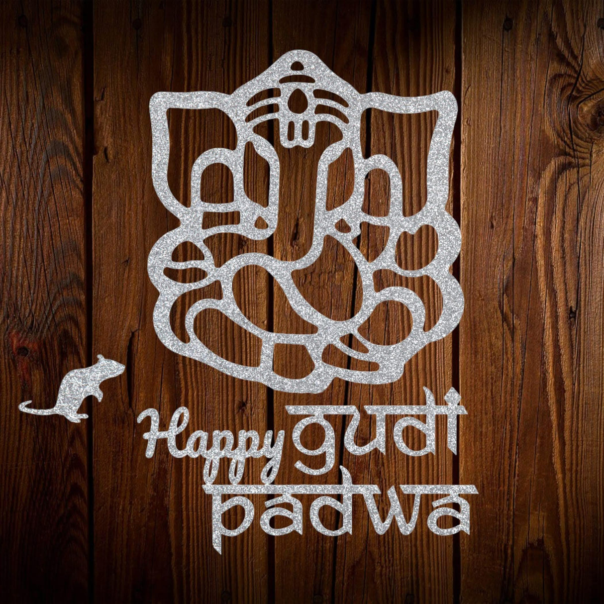 Happy Gudi Padwa Ganesha Wall Stickers Gudi Padwa Cutout for Backdrop Indian Religious Spiritual Home Styling Traditional Decor Ganesh Backdrop Housewarming Return Gift - LoveNspire