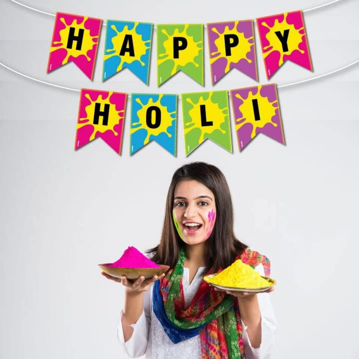 Happy Holi Banners Festival of Colors Indian Festival Colorful Bunting Diy Hindu Holi Decorations Home Indoor Outdoor Decoration Bollywood Party Supplies Home Decor Holi Ideas - LoveNspire