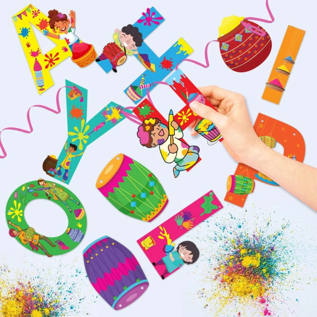 Happy Holi Banners Indian Festival Colorful Bunting Diy Festival of Colors Holi Decorations Home Indoor Outdoor Decoration Bollywood Party Supplies Home Decor Holi Ideas - LoveNspire