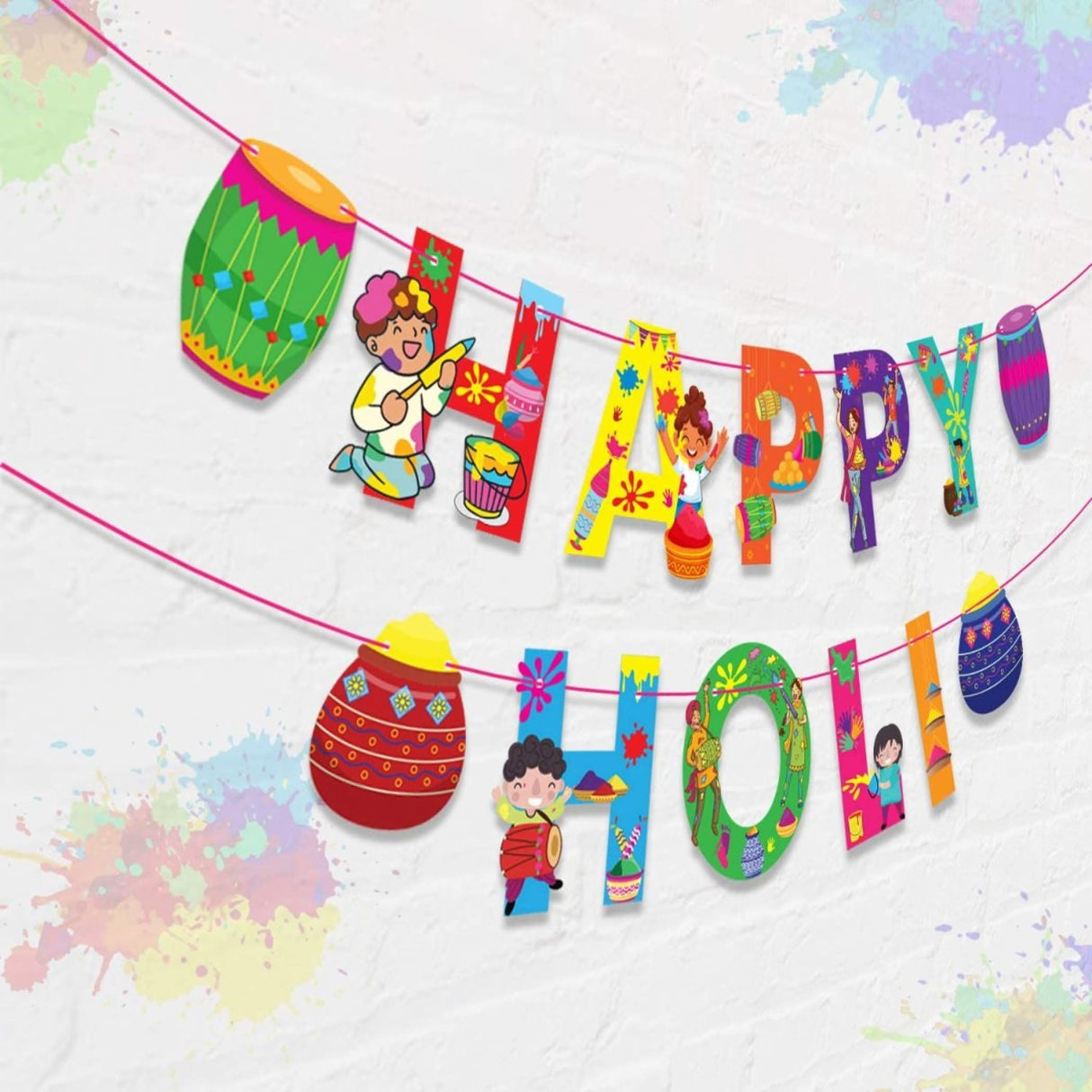 Happy Holi Banners Indian Festival Colorful Bunting Diy Festival of Colors Holi Decorations Home Indoor Outdoor Decoration Bollywood Party Supplies Home Decor Holi Ideas - LoveNspire