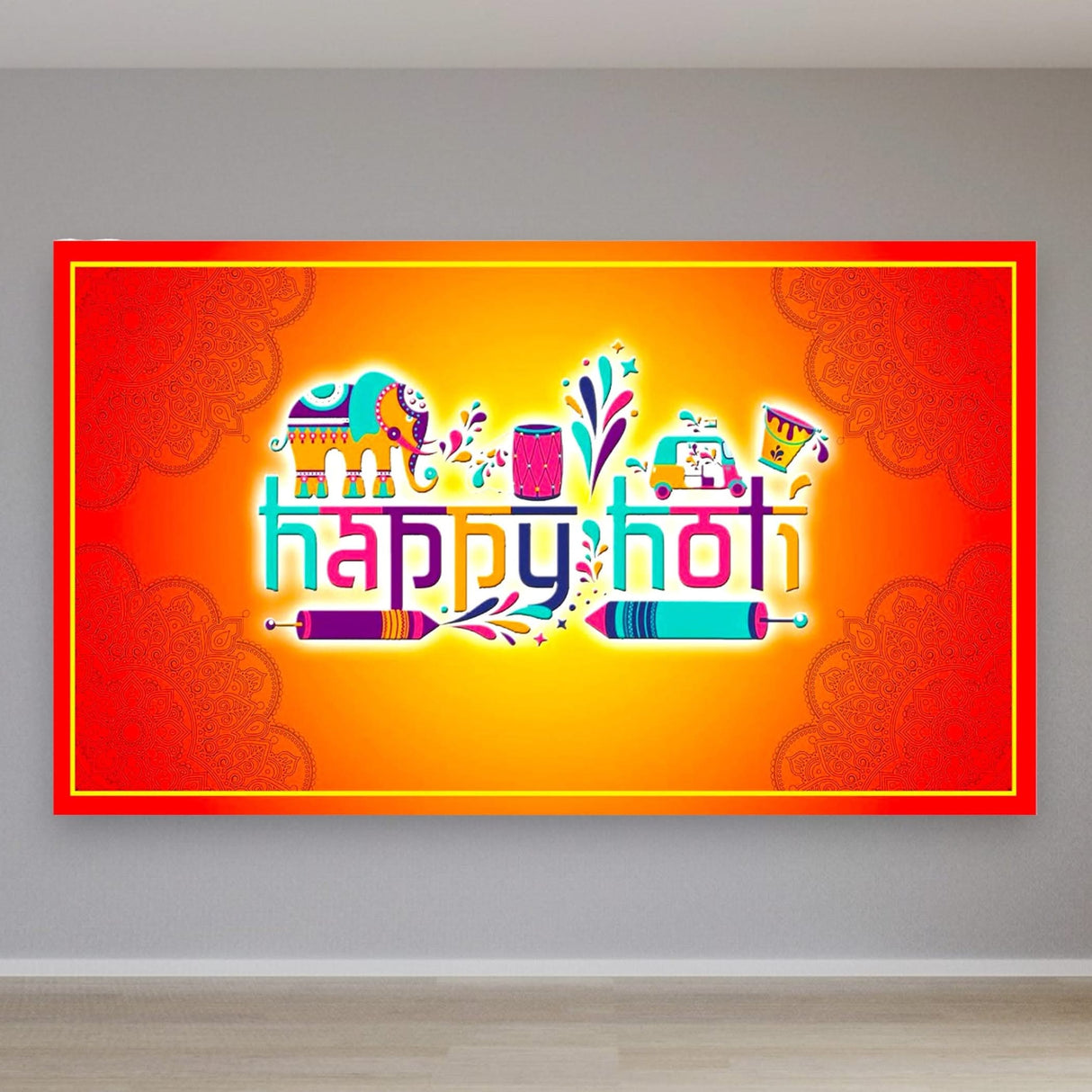 5x8 Ft Happy Holi Backdrop Cloth Banner Indian Hindu Indoor Outdoor Photography Home Wall Hanging Background Decoration Colorful Holi Party Supplies Decorations Backdrop - LoveNspire