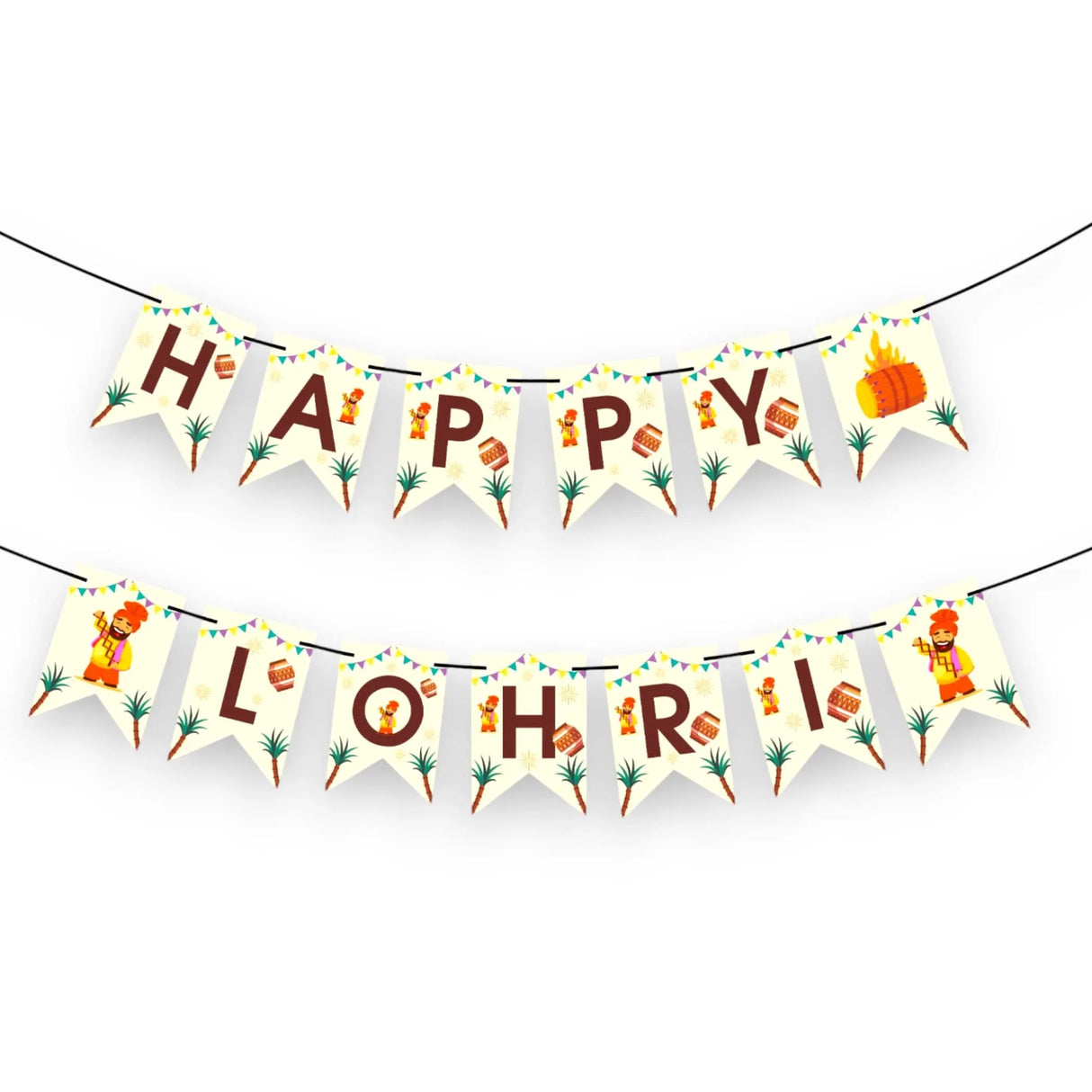 Happy Lohri Banner Lohri Theme Bunting for Decorations Indian Harvest Festival Party Banner Hindu Lohri Celebration Diy Sign Happy Lohri Letters Backdrop - Banners for Home Office - LoveNspire
