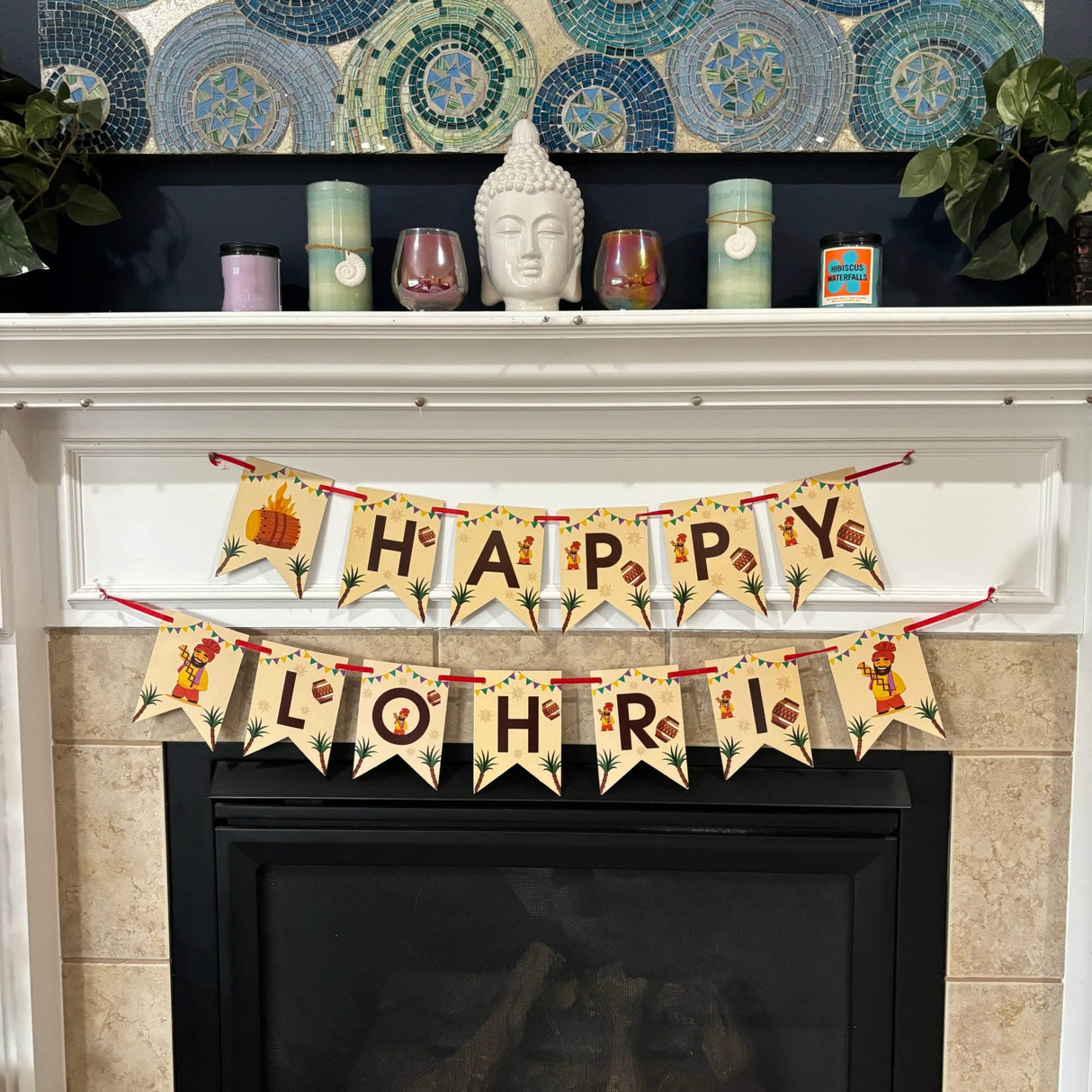 Happy Lohri Banner Lohri Theme Bunting for Decorations Indian Harvest Festival Party Banner Hindu Lohri Celebration Diy Sign Happy Lohri Letters Backdrop - Banners for Home Office - LoveNspire