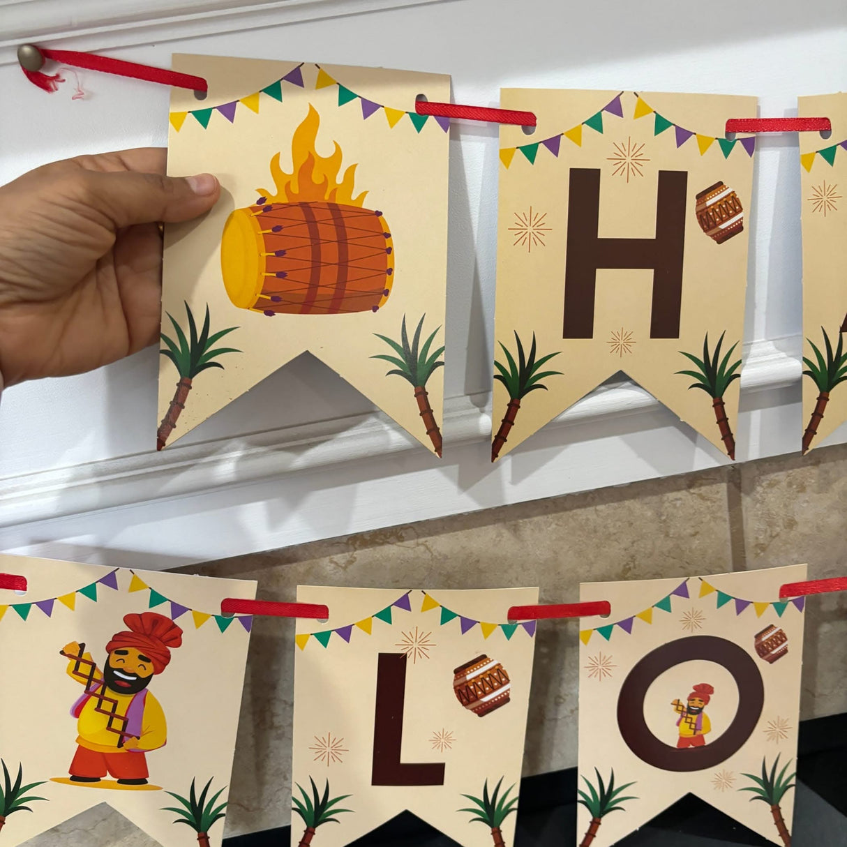 Happy Lohri Banner Lohri Theme Bunting for Decorations Indian Harvest Festival Party Banner Hindu Lohri Celebration Diy Sign Happy Lohri Letters Backdrop - Banners for Home Office - LoveNspire