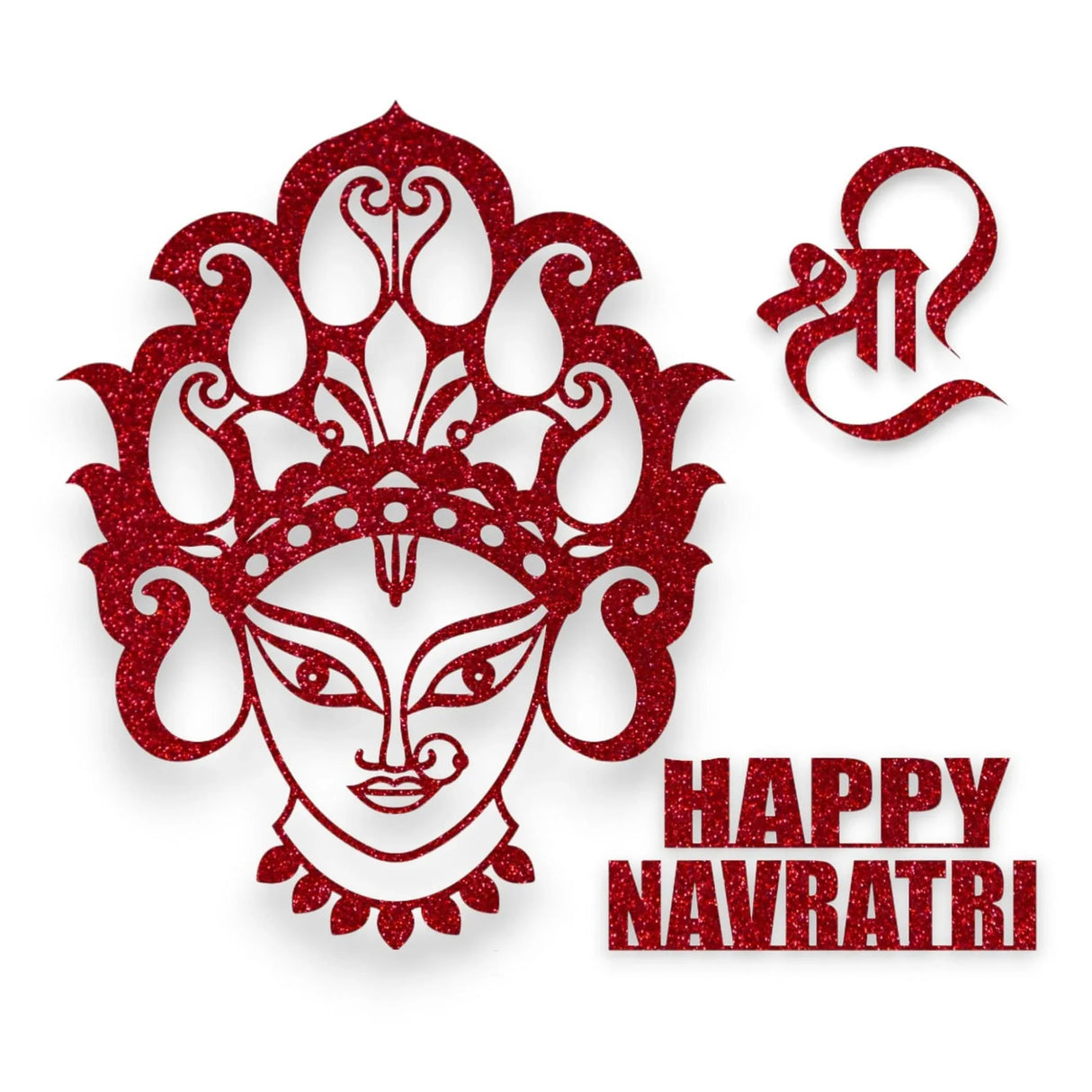 Happy Navratri Cutout, Happy Navratri Sign, Mata Face, Navratri Decoration, , Navratri Home Decor, Navratri Backdrop, Navratri Puja - LoveNspire