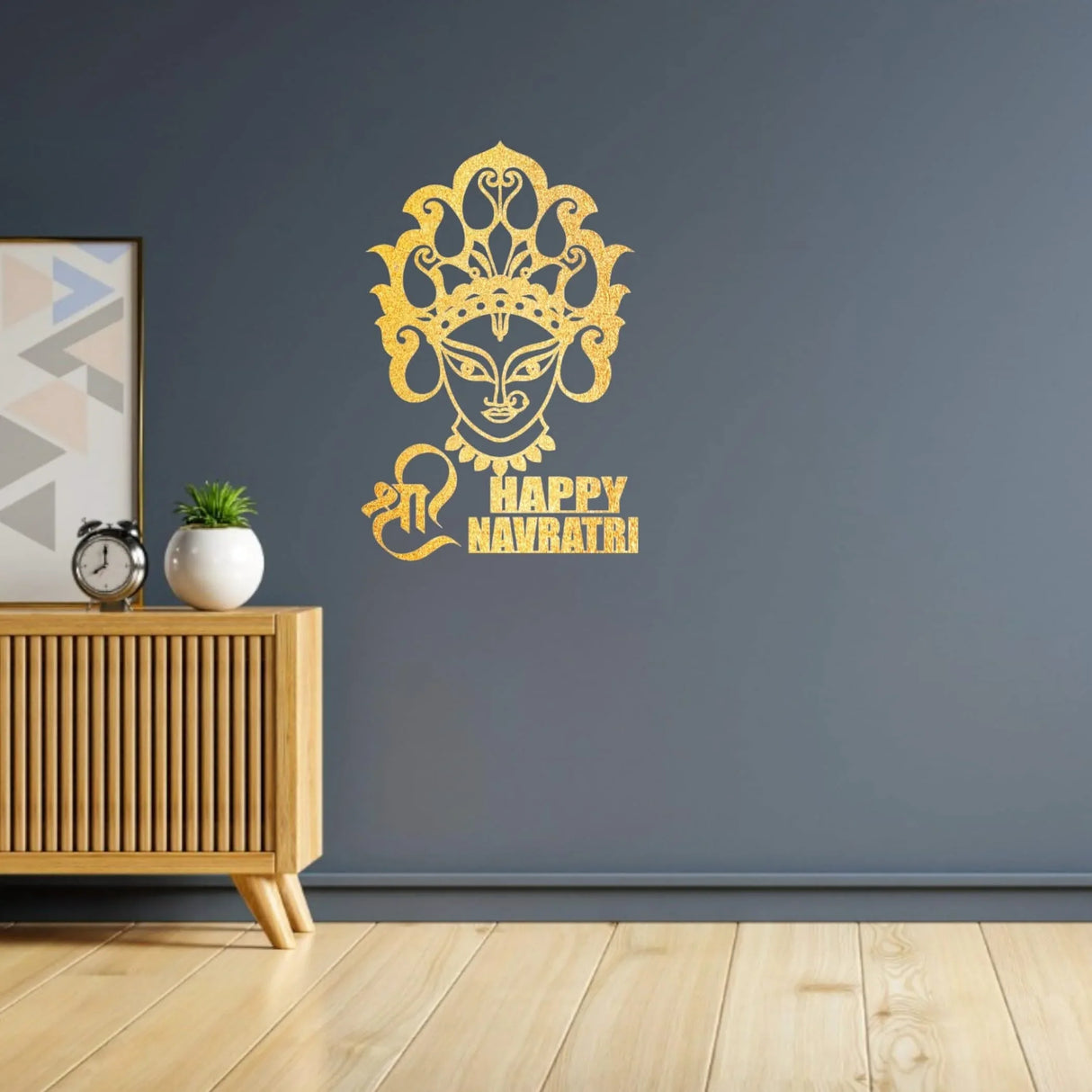 Happy Navratri Cutout, Happy Navratri Sign, Mata Face, Navratri Decoration, , Navratri Home Decor, Navratri Backdrop, Navratri Puja - LoveNspire