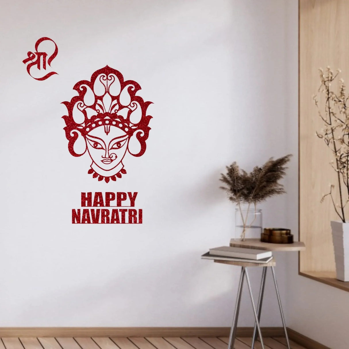 Happy Navratri Cutout, Happy Navratri Sign, Mata Face, Navratri Decoration, , Navratri Home Decor, Navratri Backdrop, Navratri Puja - LoveNspire