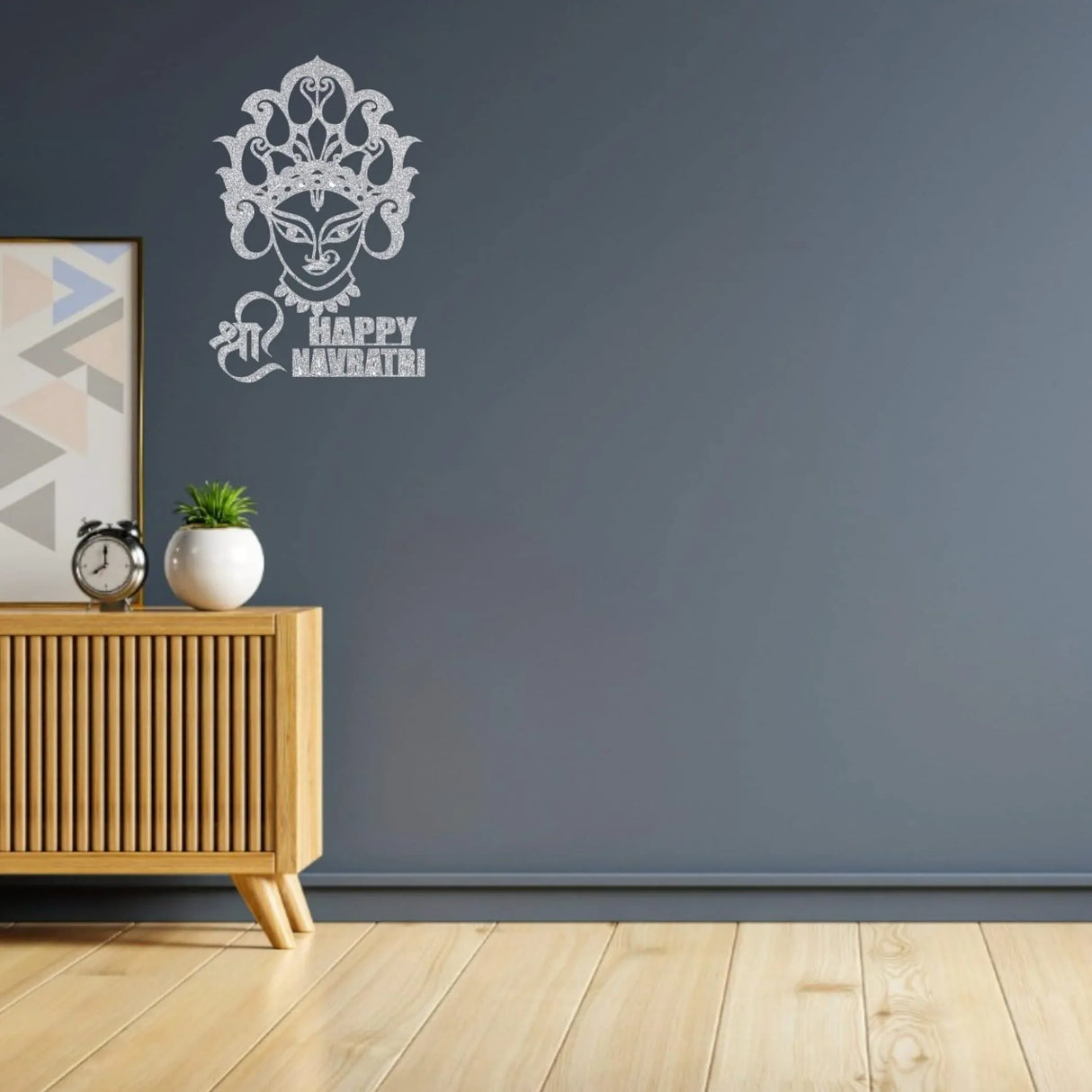 Happy Navratri Cutout, Happy Navratri Sign, Mata Face, Navratri Decoration, , Navratri Home Decor, Navratri Backdrop, Navratri Puja - LoveNspire