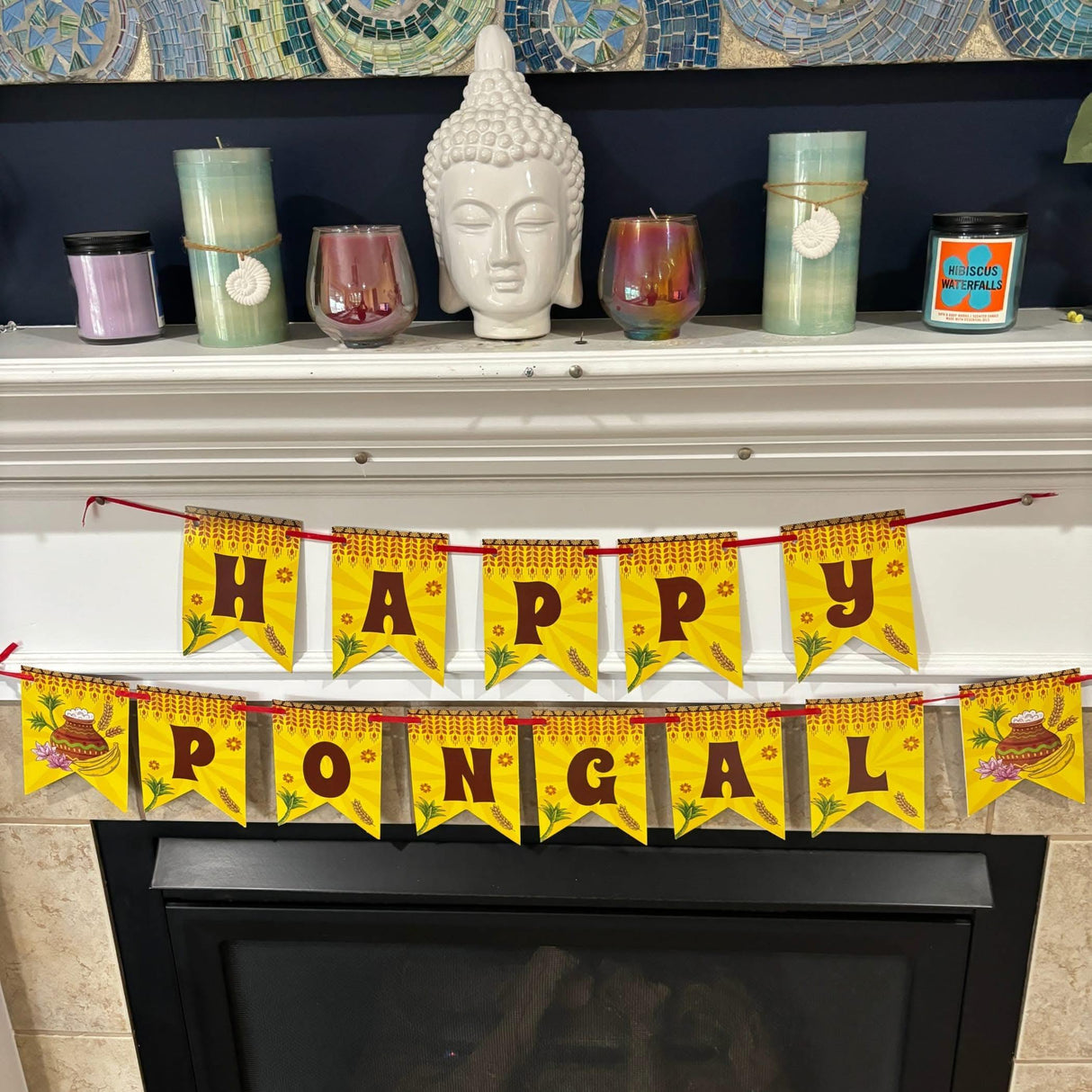 Happy Pongal Banner Pongal Theme Bunting for Decorations Indian Harvest Festival Party Banner Tamil Party Celebration Diy Sign Happy Pongal Letters Backdrop - Banners for Home & Office - LoveNspire