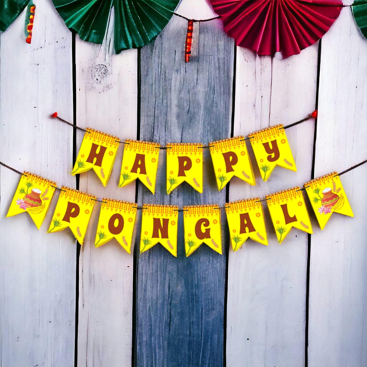 Happy Pongal Banner Pongal Theme Bunting for Decorations Indian Harvest Festival Party Banner Tamil Party Celebration Diy Sign Happy Pongal Letters Backdrop - Banners for Home & Office - LoveNspire
