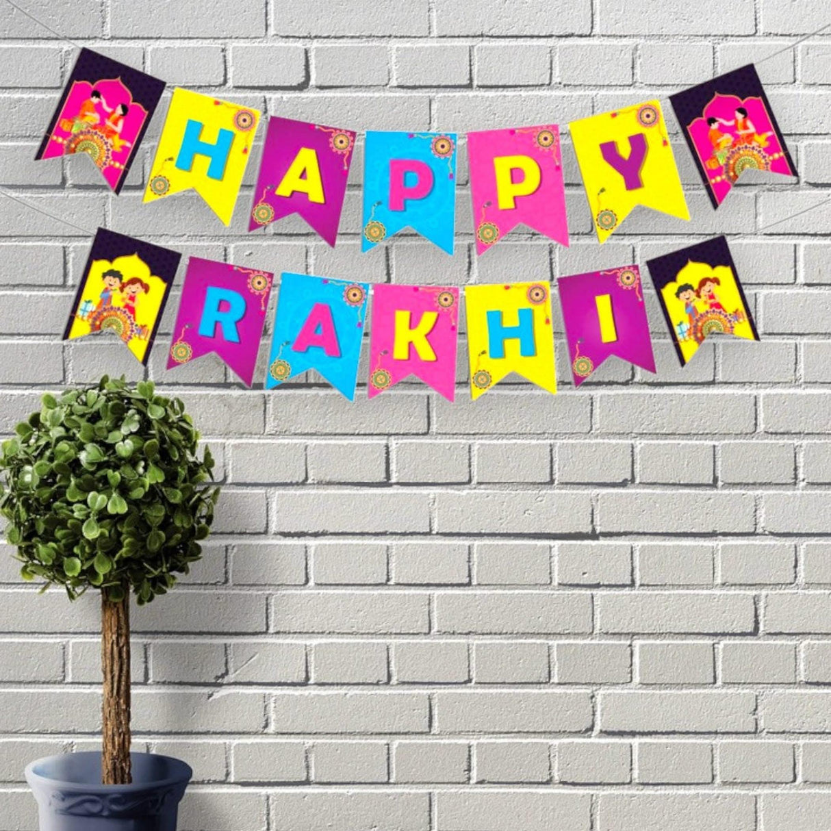 Happy Rakhi Banners Indian Festival Rakhi Raksha Bandhan Bunting Diy Home Indoor Outdoor Decoration Bollywood Party Supplies Home Decor Ideas - LoveNspire