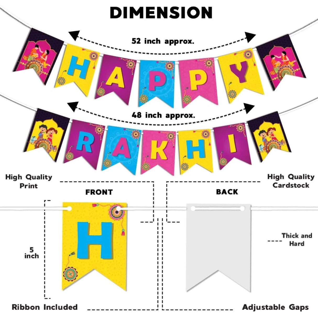 Happy Rakhi Banners Indian Festival Rakhi Raksha Bandhan Bunting Diy Home Indoor Outdoor Decoration Bollywood Party Supplies Home Decor Ideas - LoveNspire