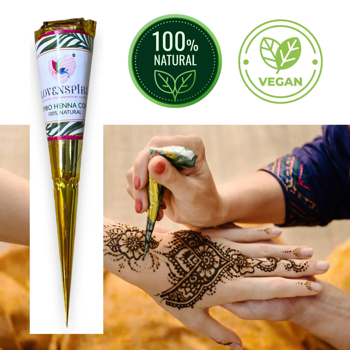 Henna Cones, Henna Tattoo, Mehndi Cones, Organic Henna Cones, Natural Handmade,temporary Henna Tattoo, - LoveNspire