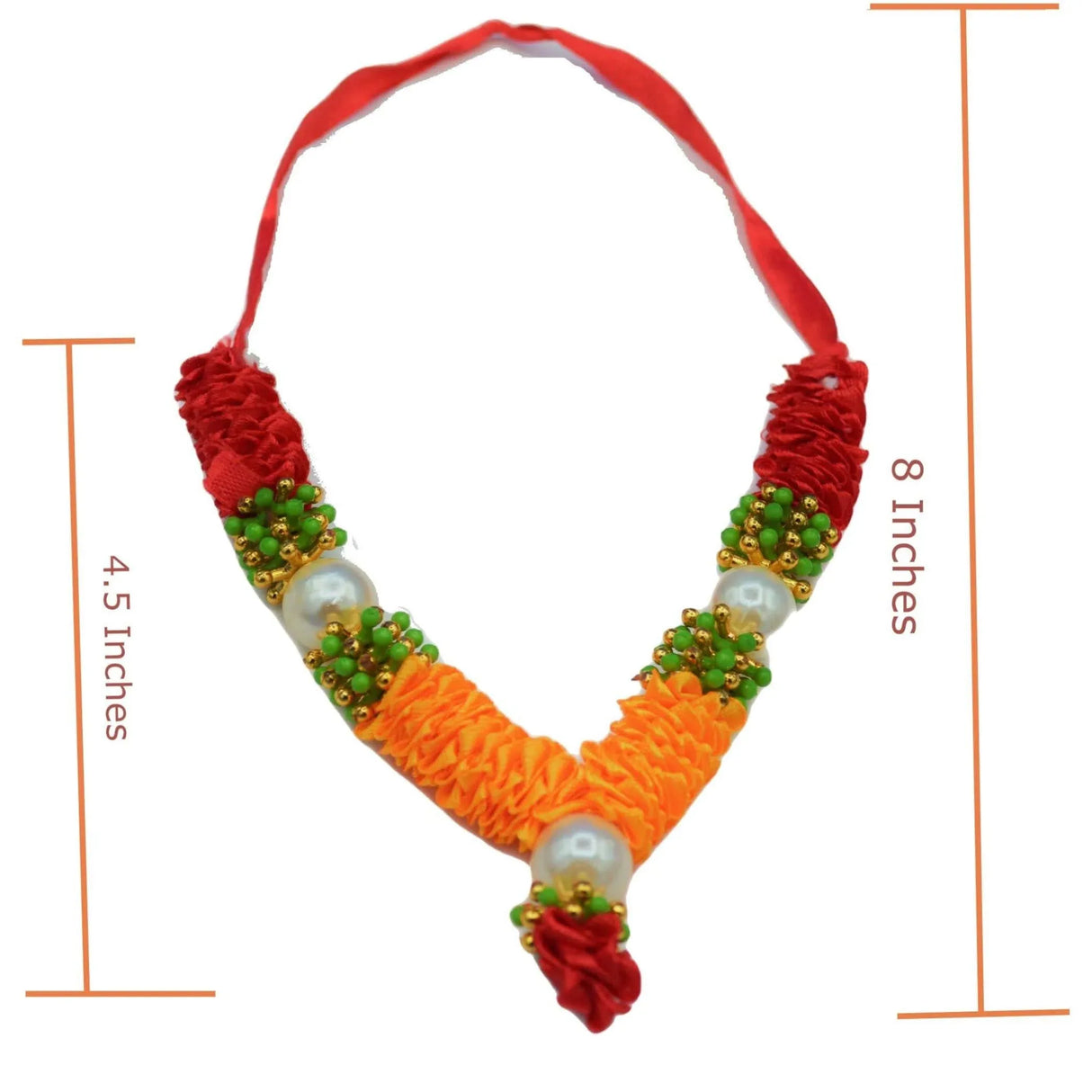 4 Inches Mini Idol Mala, Makhamali Bhagwan Haar, Artificial Indian ,pooja Garland, Diwali Puja Items, Krishna Decor, Red Flower Garlands, Photo Frame - LoveNspire