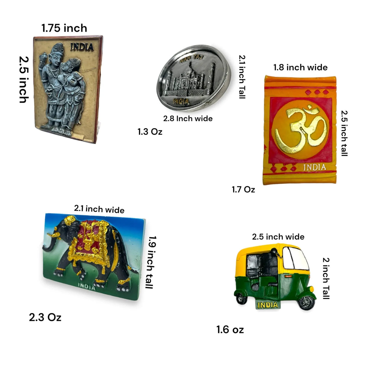 India Fridge Magnet Souvenir, Refrigerator Magnets, Indian Return Gift, India Taj Mahal ,indian Rickshaw, Elephant, Om Magnet, Hindu God Goddess, Desi Gifting - LoveNspire