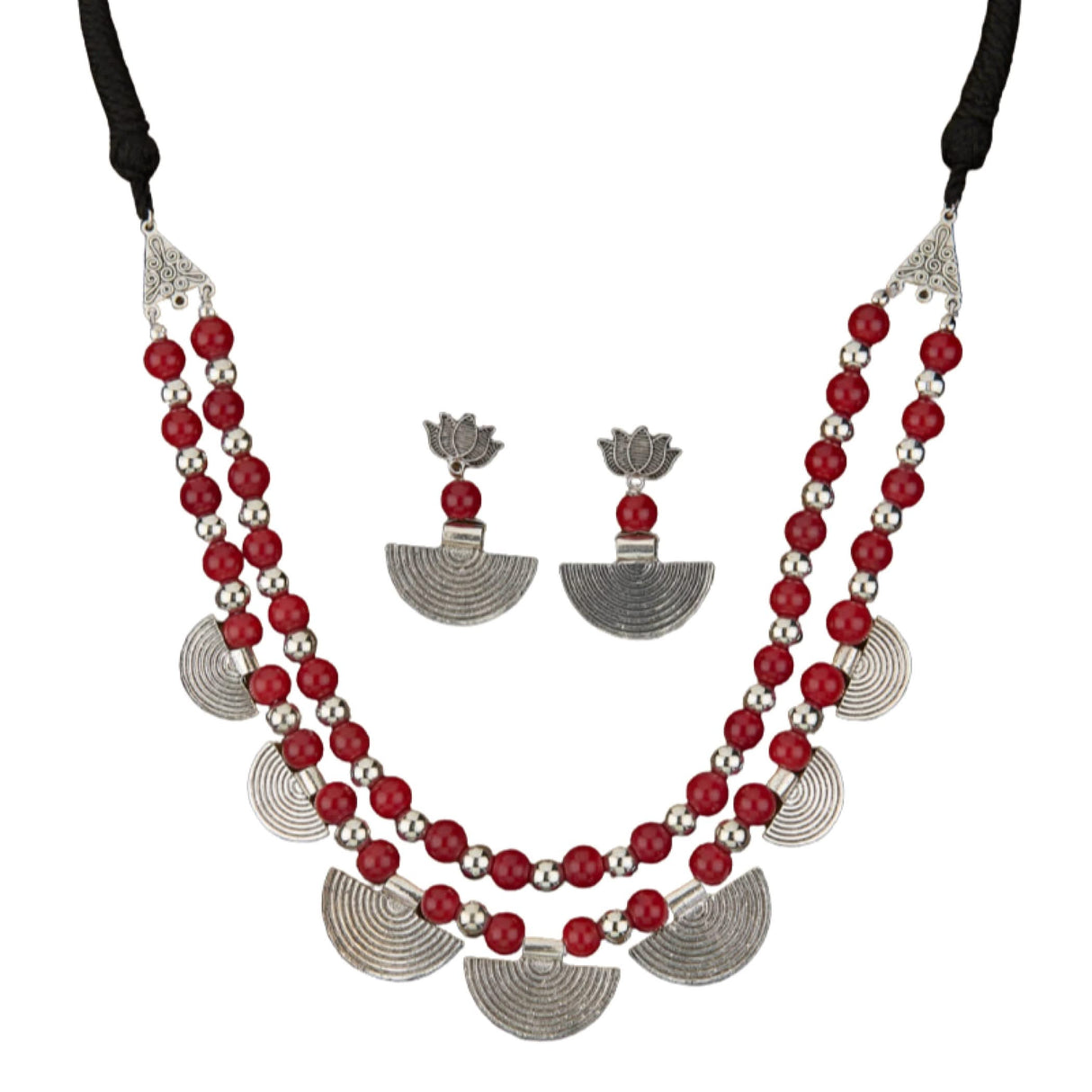 Indian Boho Tribal Jewelry Set Aesthetic Comfortable Indian Choker and Earrings Rural Jewelry Gypsy Boho Set Ethnic Style Jewellery for Women - LoveNspire