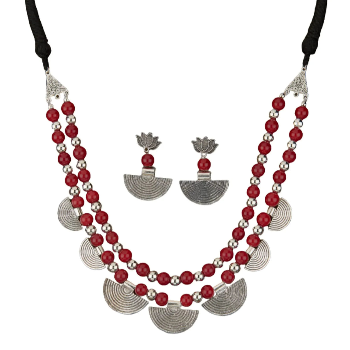 Indian Boho Tribal Jewelry Set Aesthetic Comfortable Indian Choker and Earrings Rural Jewelry Gypsy Boho Set Ethnic Style Jewellery for Women - LoveNspire