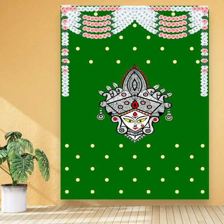 Indian Durga Mata Backdrop Traditional Cloth Durga Pooja Navratri Backdrop Hindu Pooja Decor Indian Wall Art Photo Wall Banner Decorative Hangings Housewarming Gift - LoveNspire