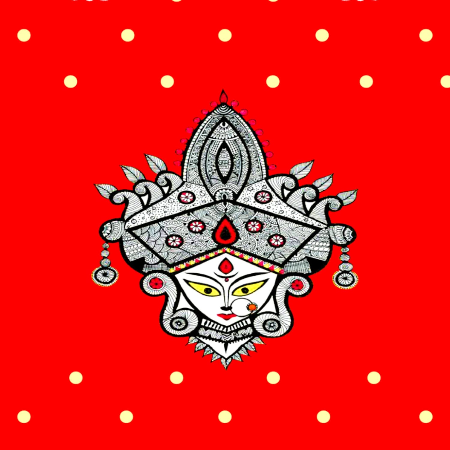 Indian Durga Mata Backdrop Traditional Cloth Durga Pooja Navratri Backdrop Hindu Pooja Decor Indian Wall Art Photo Wall Banner Decorative Hangings Housewarming Gift - LoveNspire