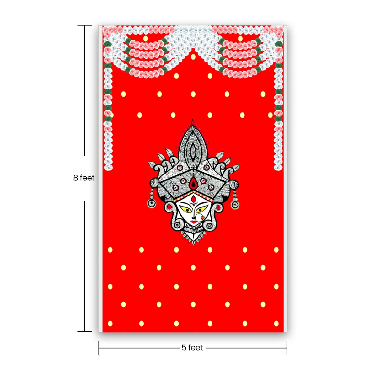 Indian Durga Mata Backdrop Traditional Cloth Durga Pooja Navratri Backdrop Hindu Pooja Decor Indian Wall Art Photo Wall Banner Decorative Hangings Housewarming Gift - LoveNspire