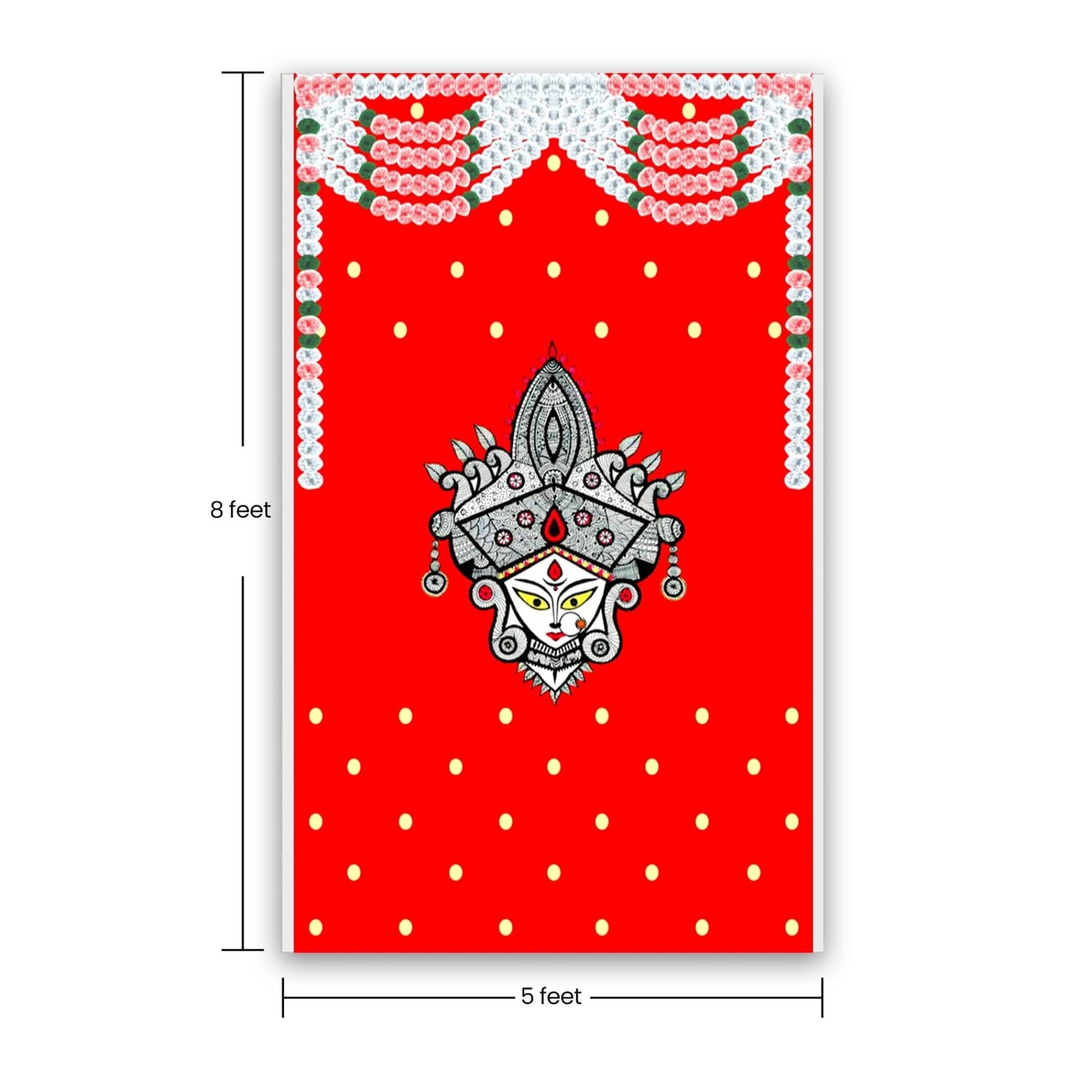 Indian Durga Mata Backdrop Traditional Cloth Durga Pooja Navratri Backdrop Hindu Pooja Decor Indian Wall Art Photo Wall Banner Decorative Hangings Housewarming Gift - LoveNspire