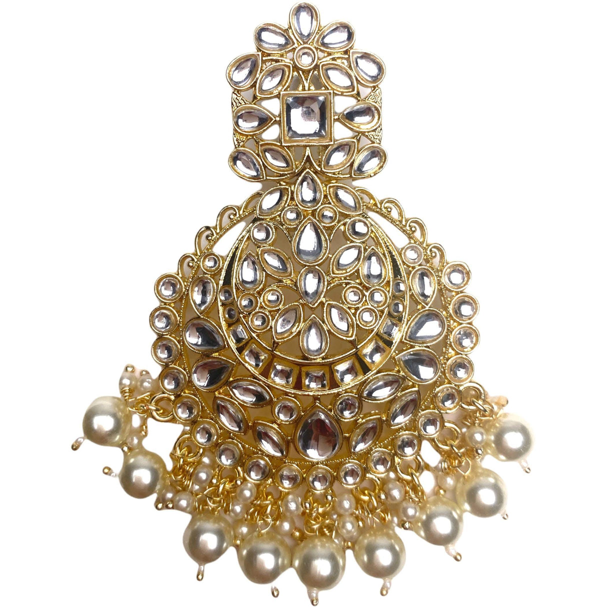 Indian Jhumka Earrings for Women - Indian Beaded Kundan Jhumka Ethnic Chandbali Earrings Faux Kundan & Pearl Beaded Bollywood Style Dangle Earring Jewelry for Bride | Birthday Gift for Her - LoveNspire