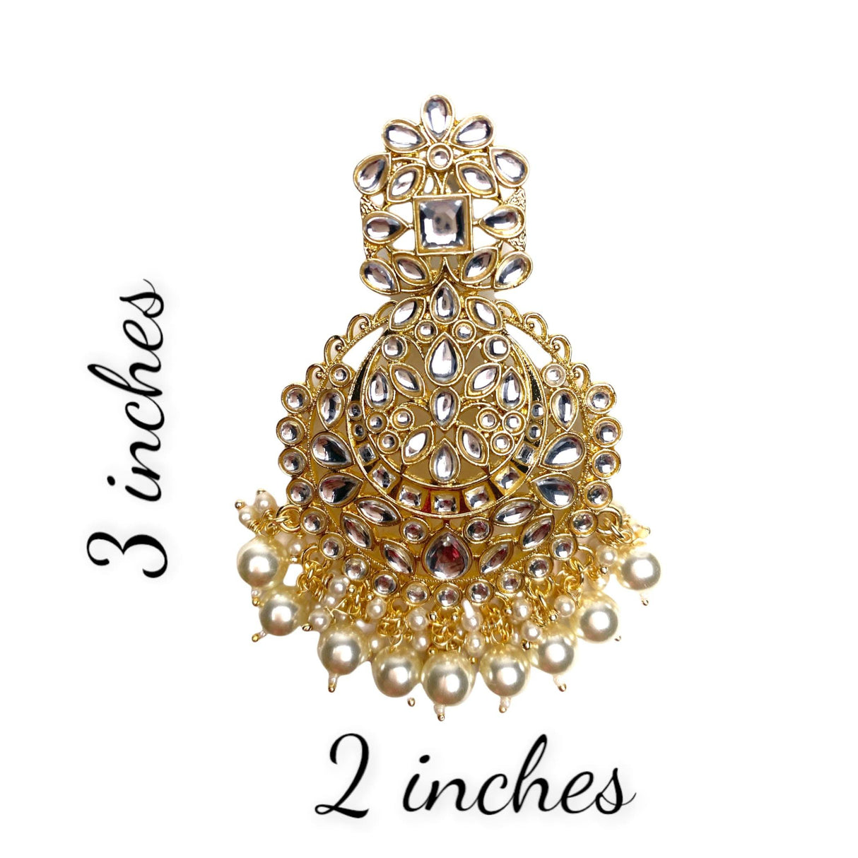 Indian Jhumka Earrings for Women - Indian Beaded Kundan Jhumka Ethnic Chandbali Earrings Faux Kundan & Pearl Beaded Bollywood Style Dangle Earring Jewelry for Bride | Birthday Gift for Her - LoveNspire