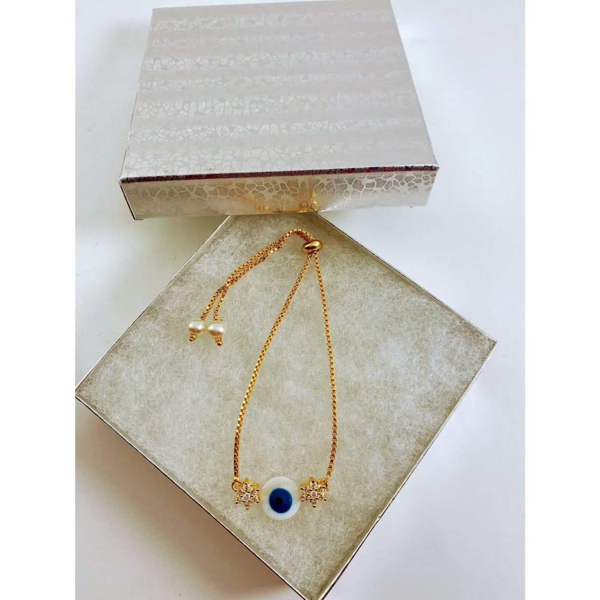 Indian Evil Eye Bracelet with Gold Plating Good Luck Evil Eye Women Jewelry Evil Eye Charm Adjustable Bracelets Gift for Women - LoveNspire