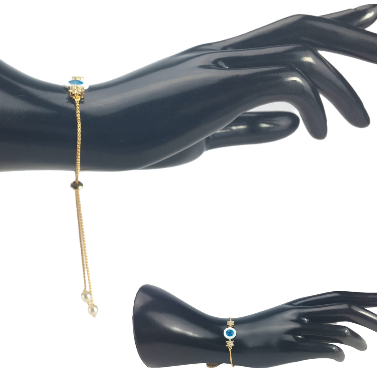 Indian Evil Eye Bracelet with Gold Plating Good Luck Evil Eye Women Jewelry Evil Eye Charm Adjustable Bracelets Gift for Women - LoveNspire