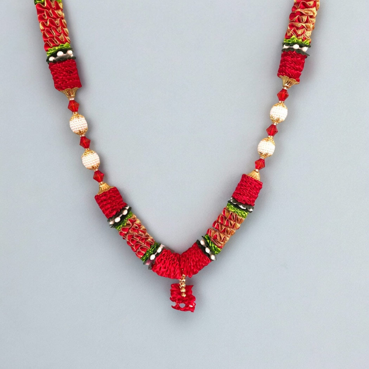 1 ct. Indian Garland Haar Mala 16 Inch God Goddess Haar Mala Idol Pooja Item Garland for Photo Frame Idol God Shringar Mala Reusable Satin Mala Temple Decor - LoveNspire