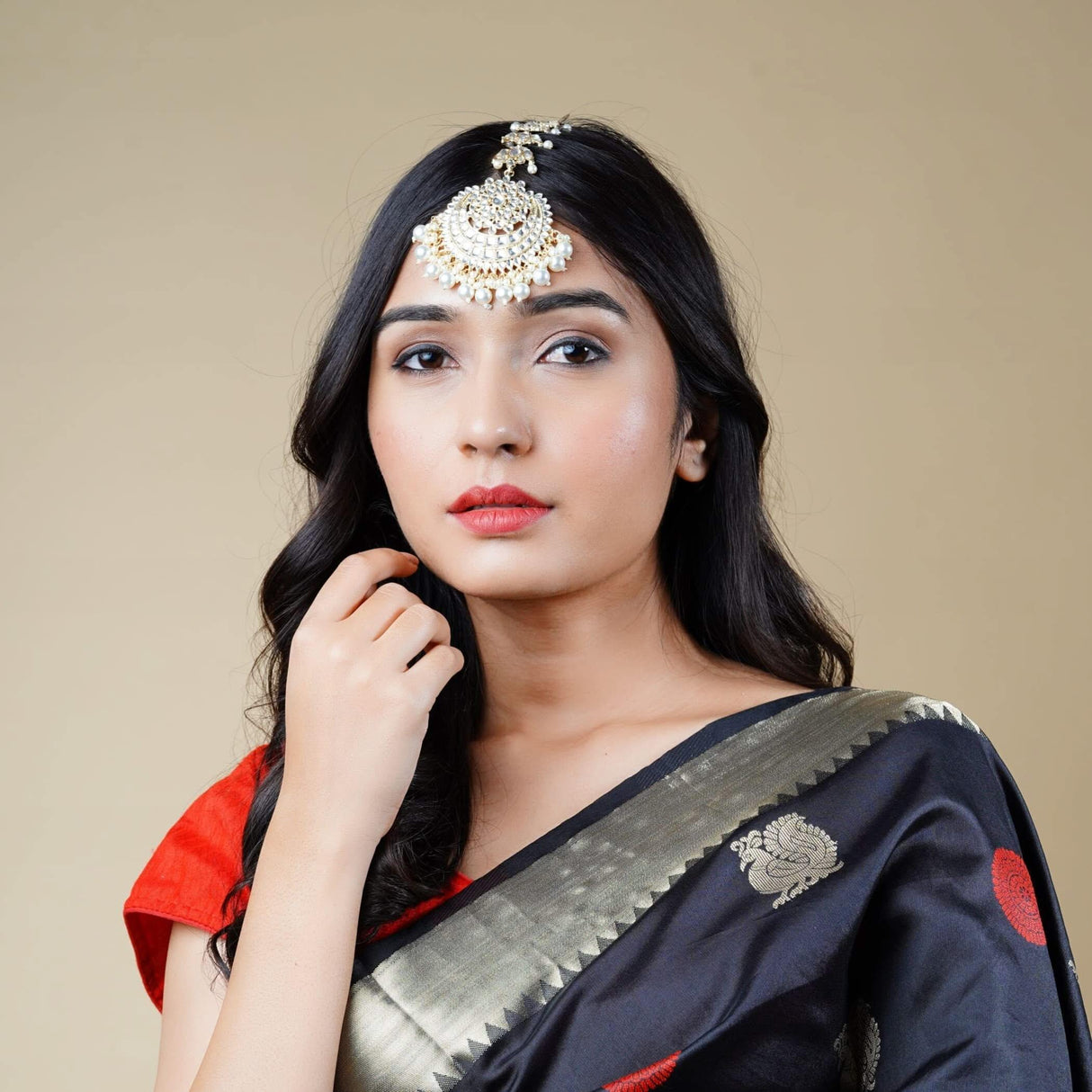 Indian Maang Tikka Kundan Work Gold Plated Maang Tika Women Forehead Jewelry Indian Bridal Maangtikka Punjabi Pakistani Wedding Jewelry Head Accessories Gifts for Her - LoveNspire