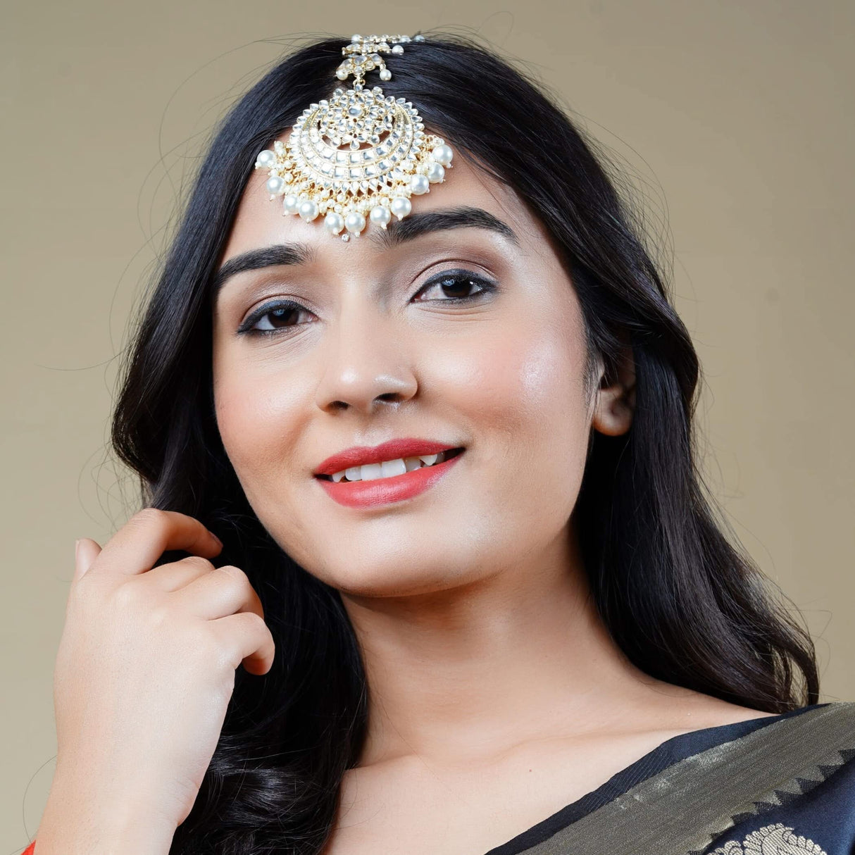 Indian Maang Tikka Kundan Work Gold Plated Maang Tika Women Forehead Jewelry Indian Bridal Maangtikka Punjabi Pakistani Wedding Jewelry Head Accessories Gifts for Her - LoveNspire