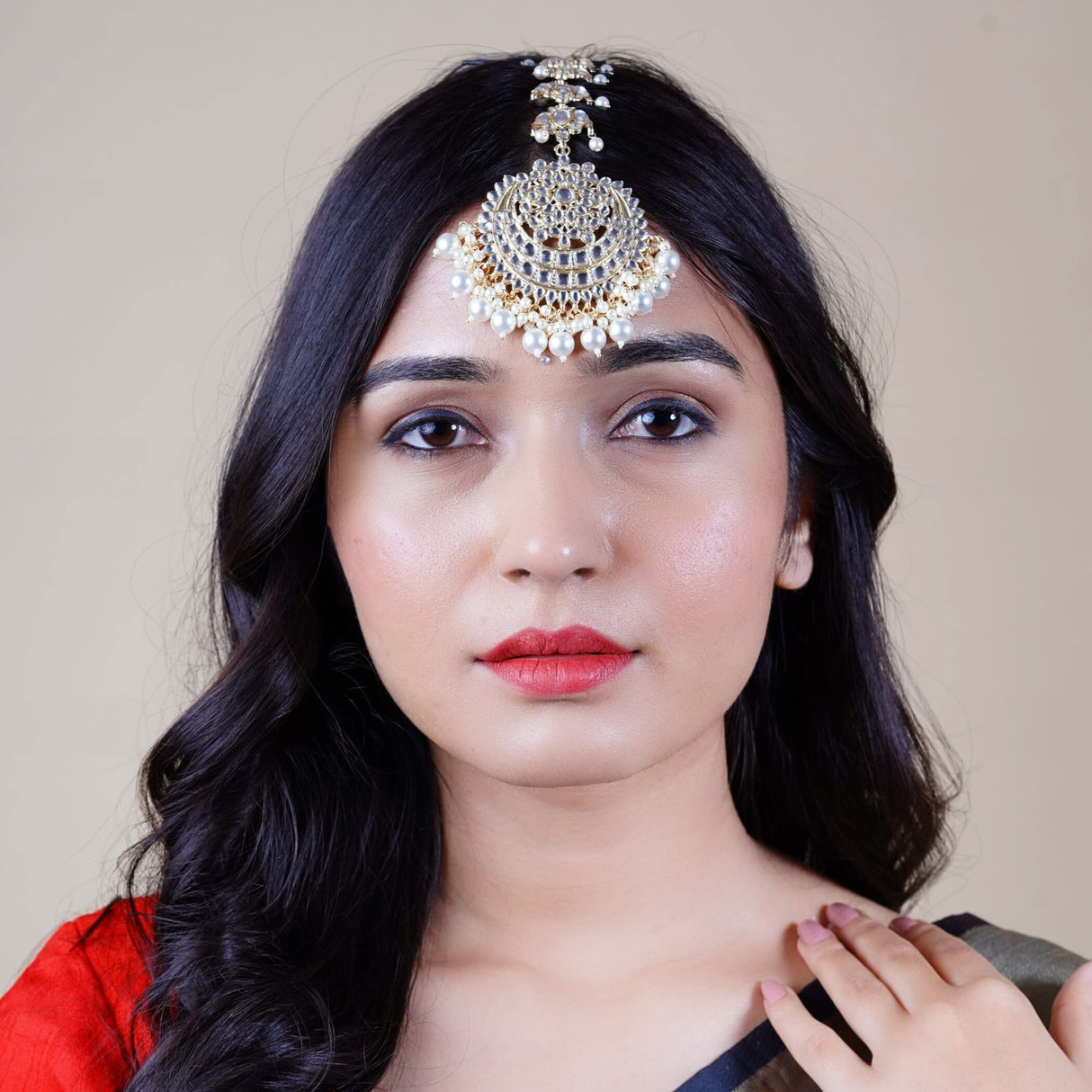 Indian Maang Tikka Kundan Work Gold Plated Maang Tika Women Forehead Jewelry Indian Bridal Maangtikka Punjabi Pakistani Wedding Jewelry Head Accessories Gifts for Her - LoveNspire